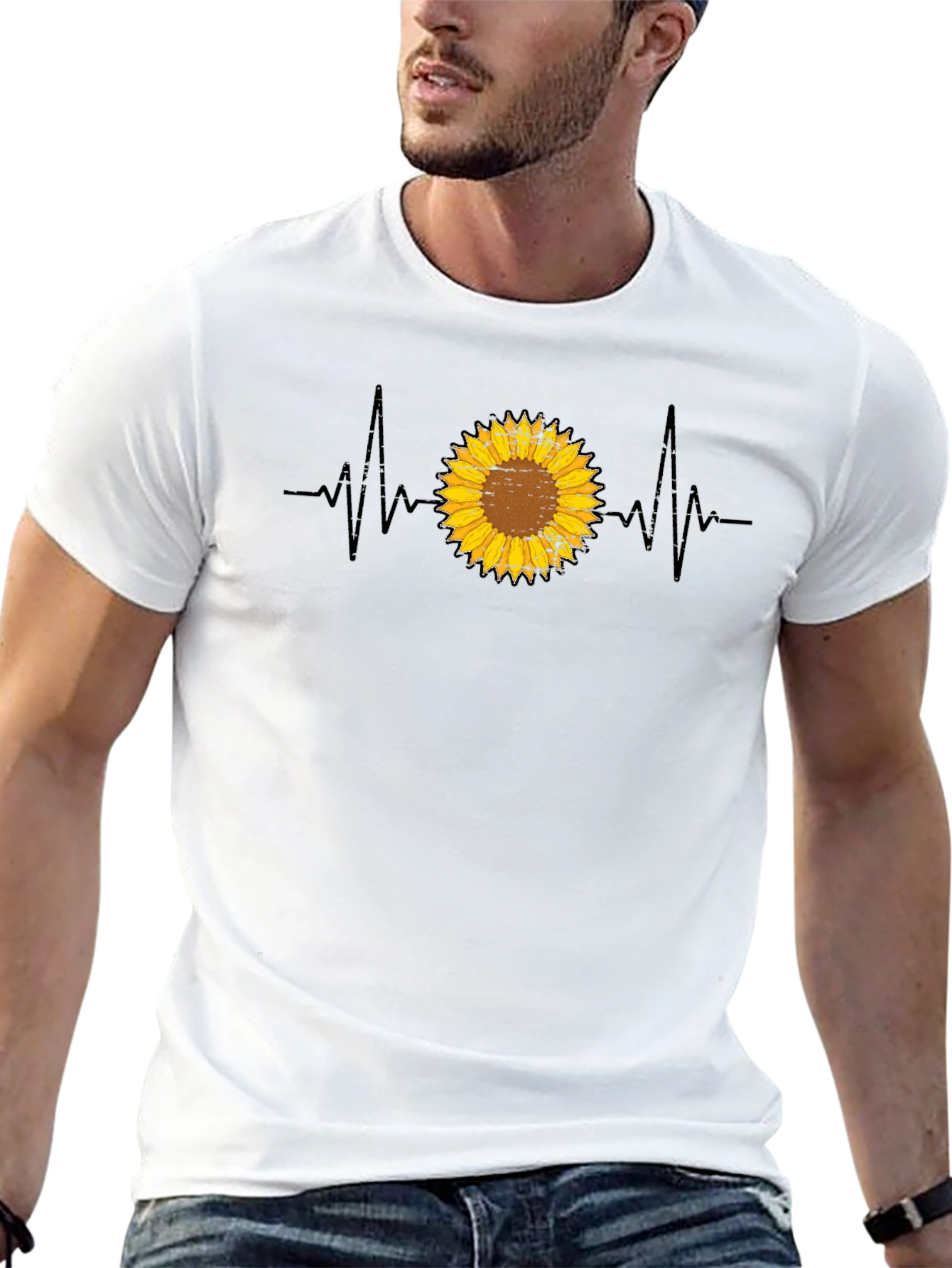Sunflower Heartbeat Graphic Tee