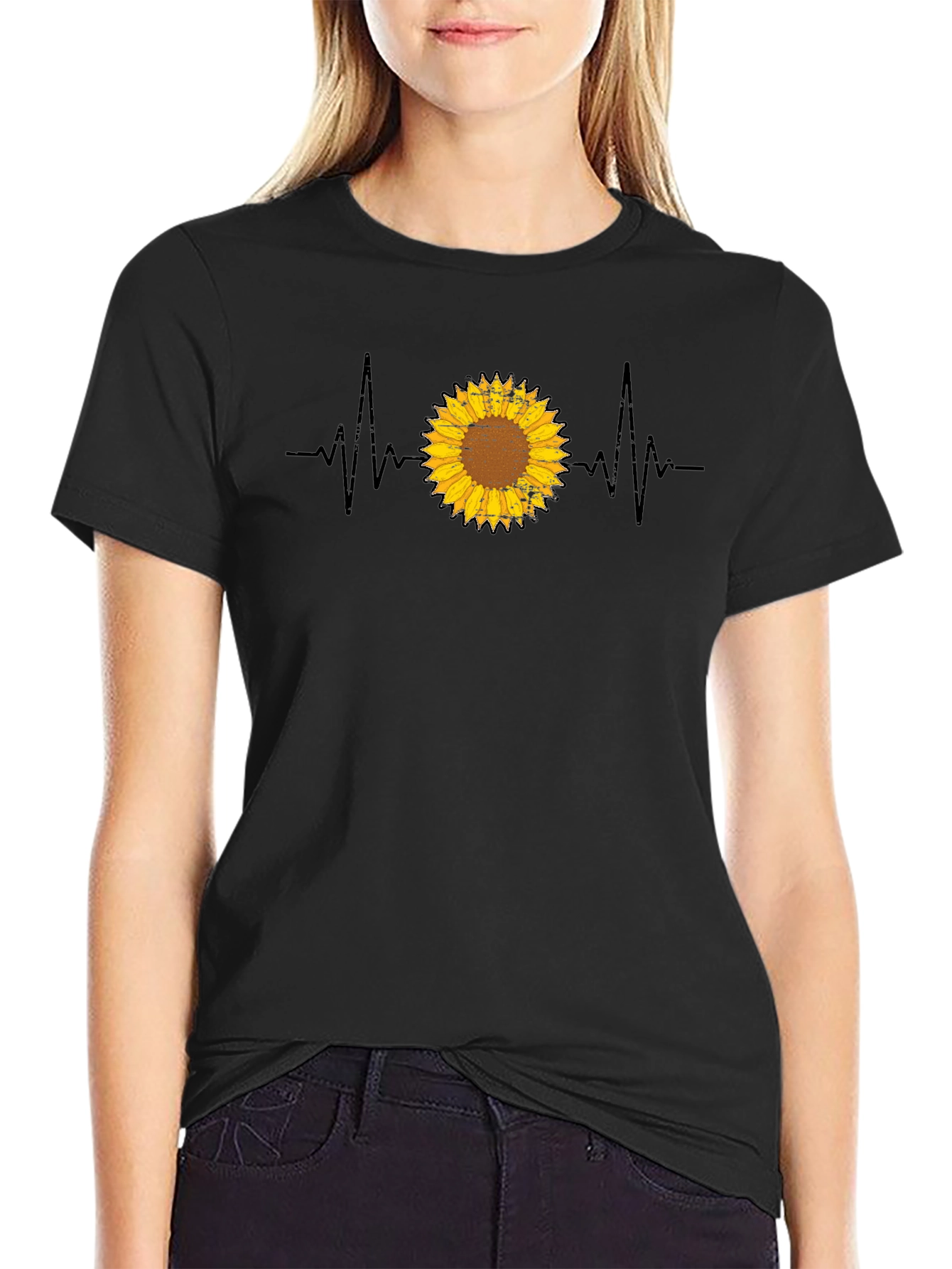 Sunflower Heartbeat Graphic Tee