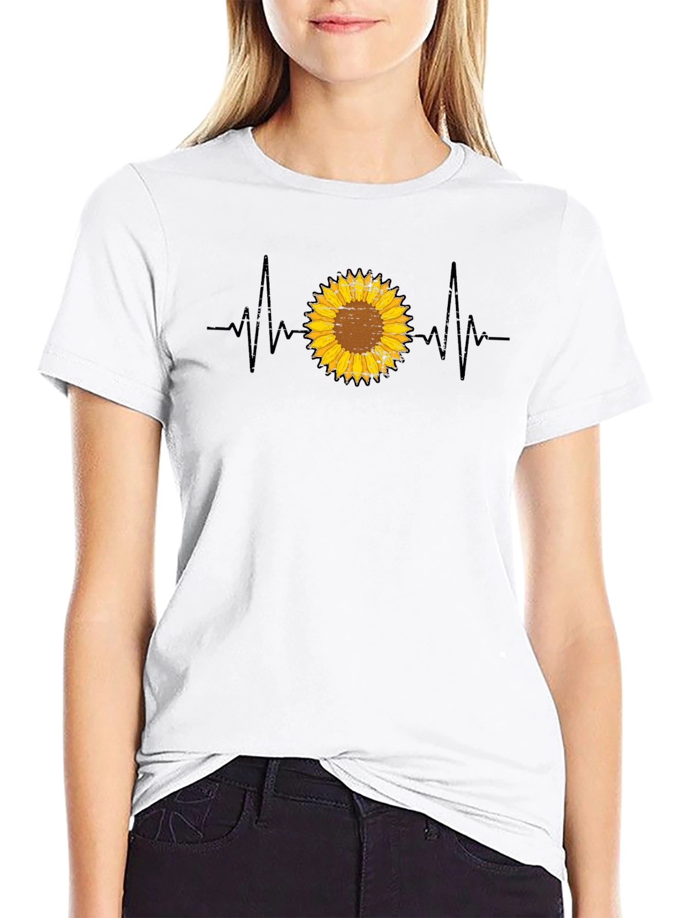 Sunflower Heartbeat Graphic Tee
