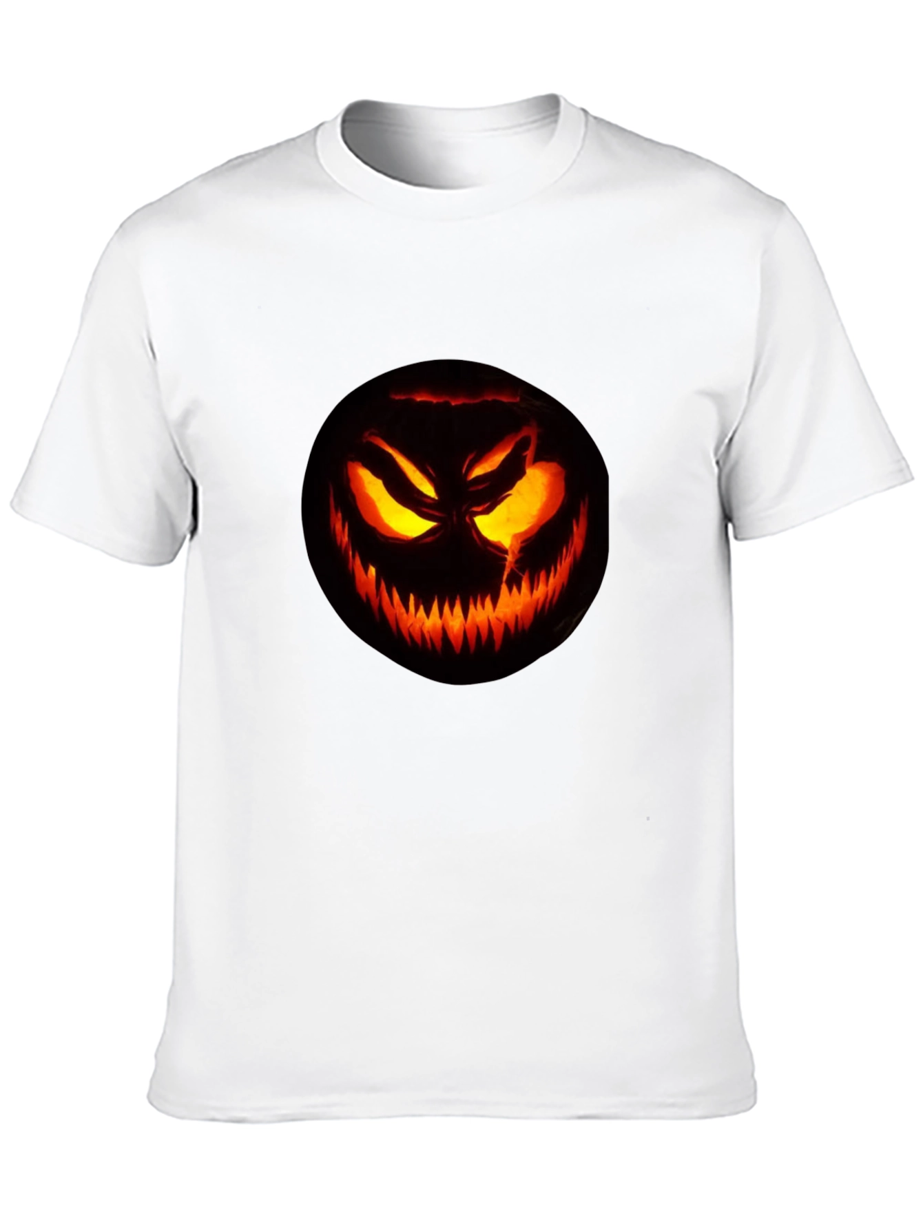Halloween Pumpkin Scary Face Black T-Shirt