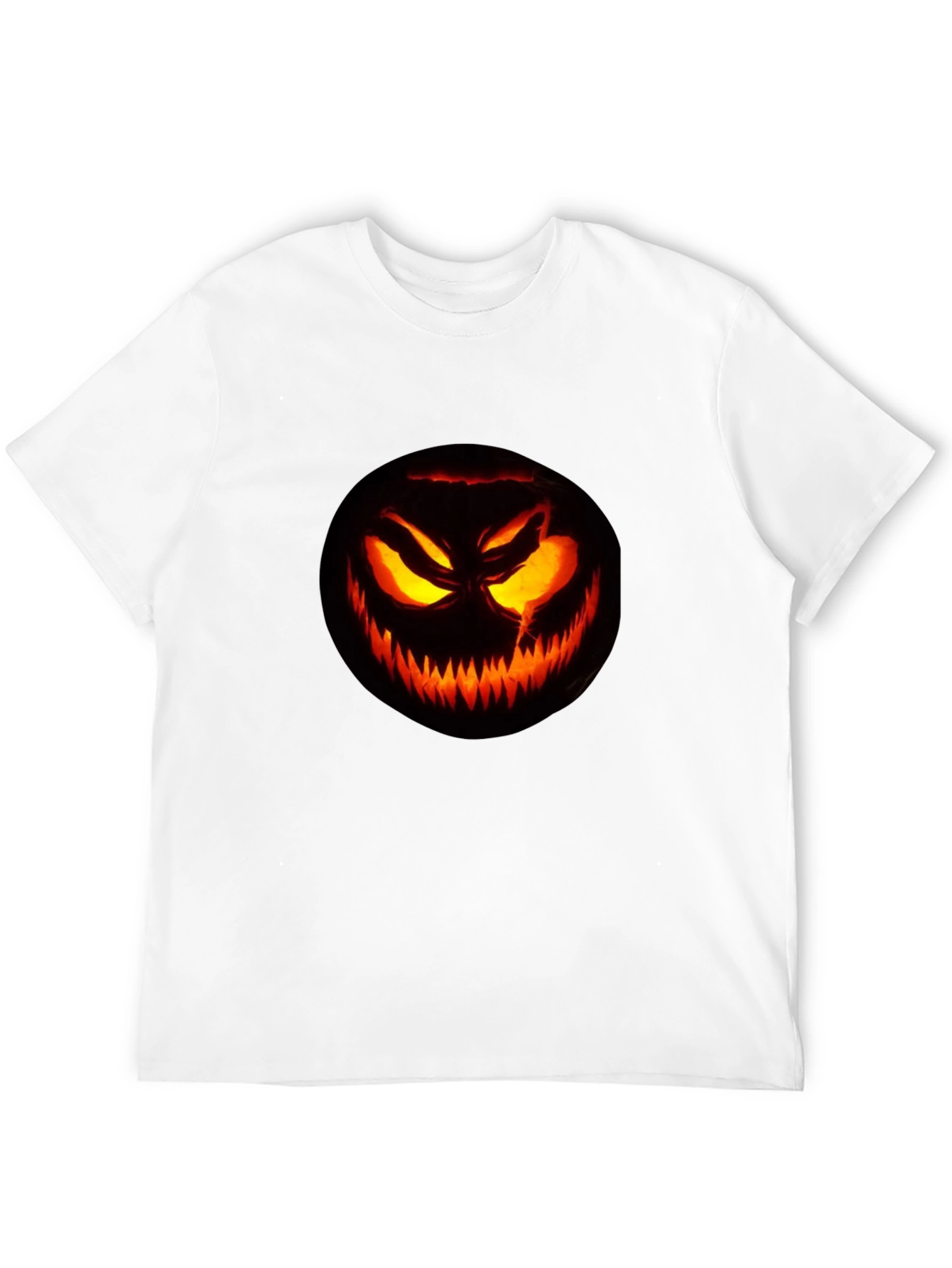 Halloween Pumpkin Scary Face Black T-Shirt