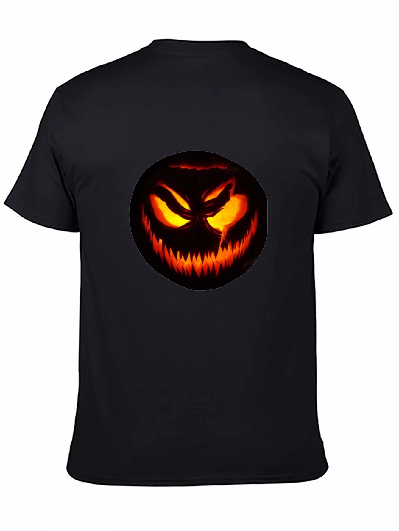 Halloween Pumpkin Scary Face Black T-Shirt
