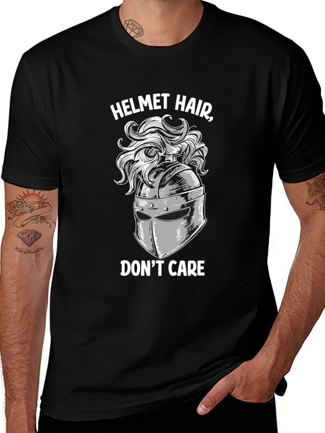 Helmet Hair Dont Care T-Shirt