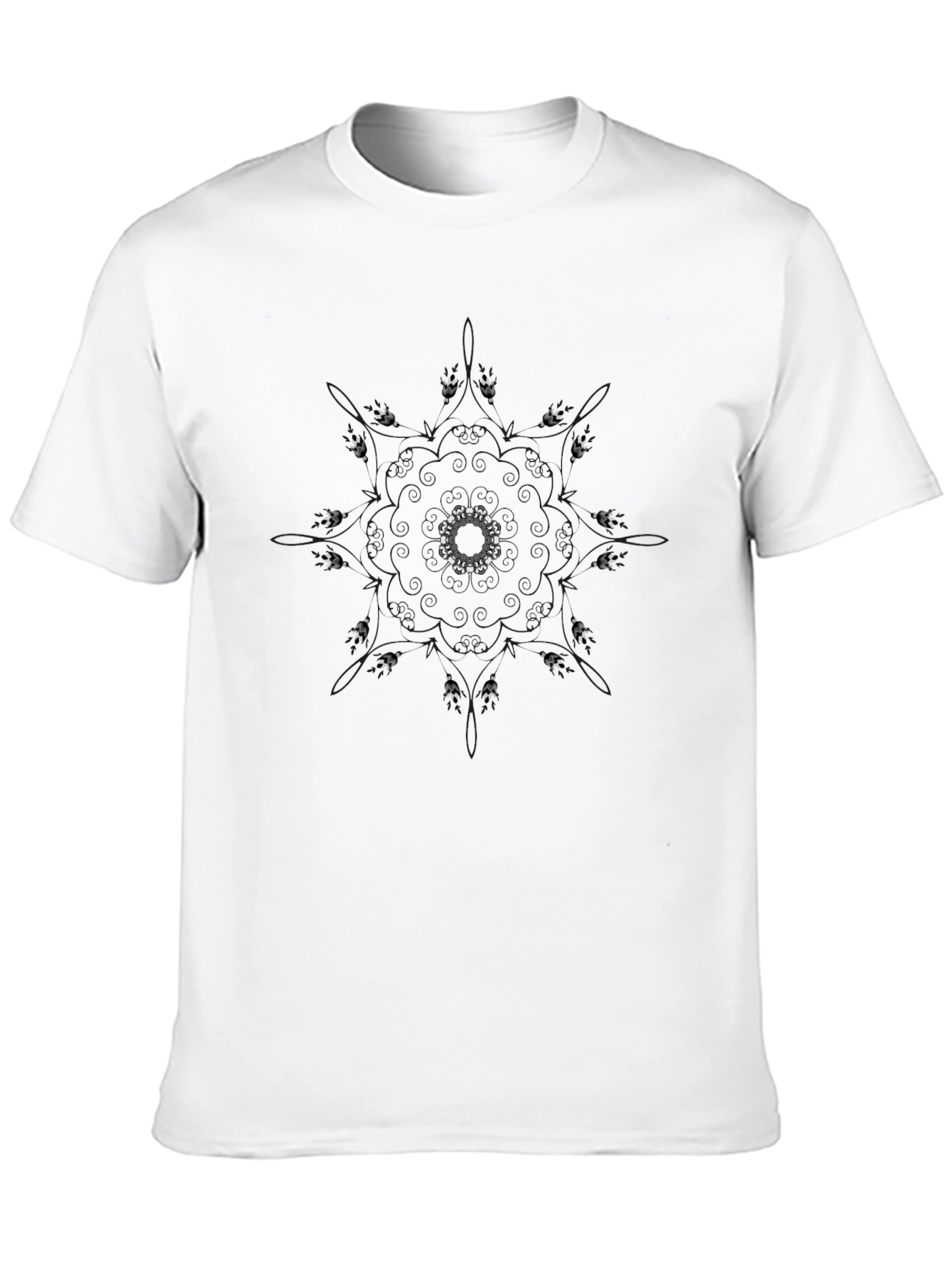 Black T-Shirt with Abstract Circular Design