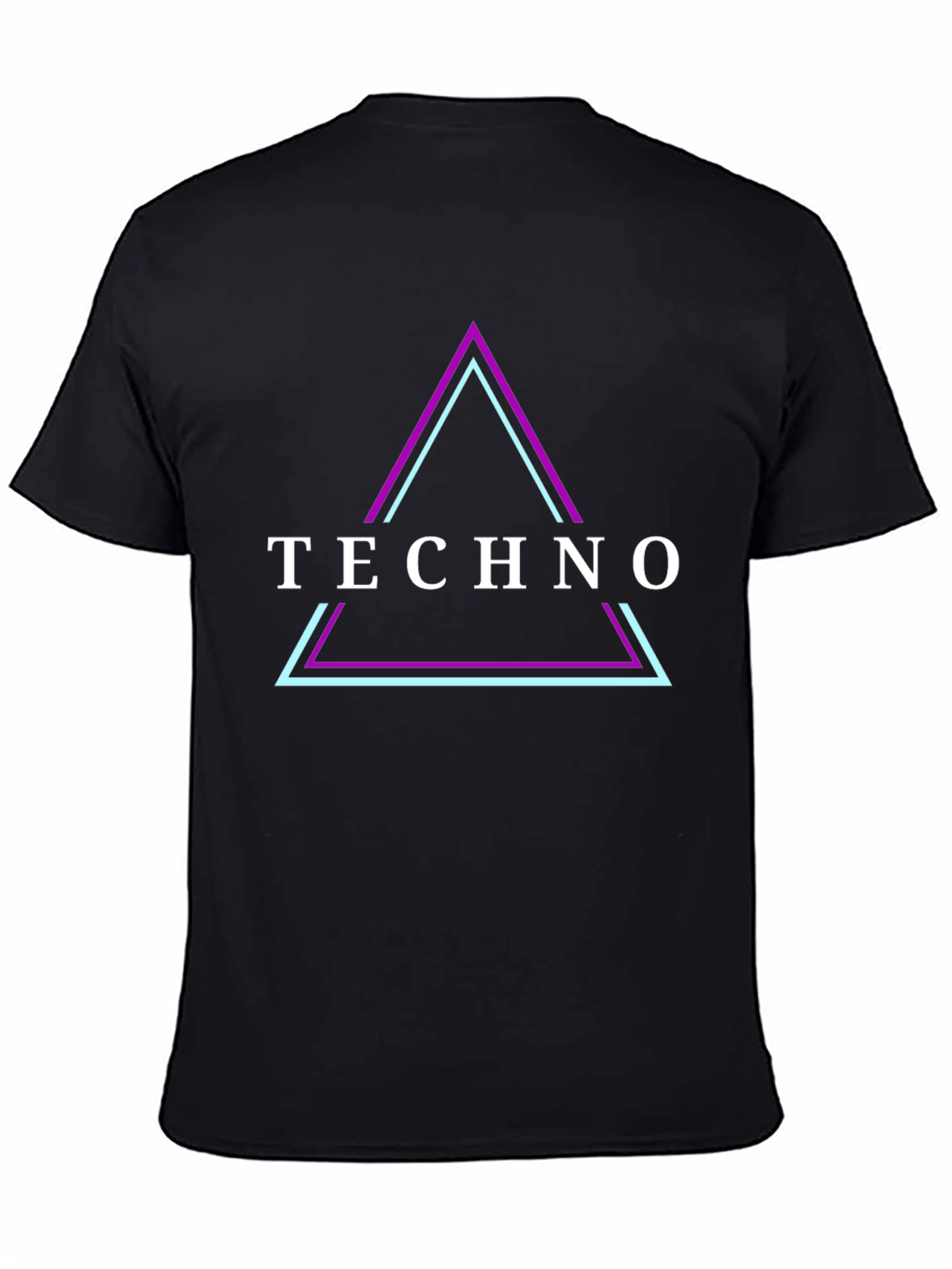 Techno Triangle Graphic Tee - Stylish Black T-Shirt