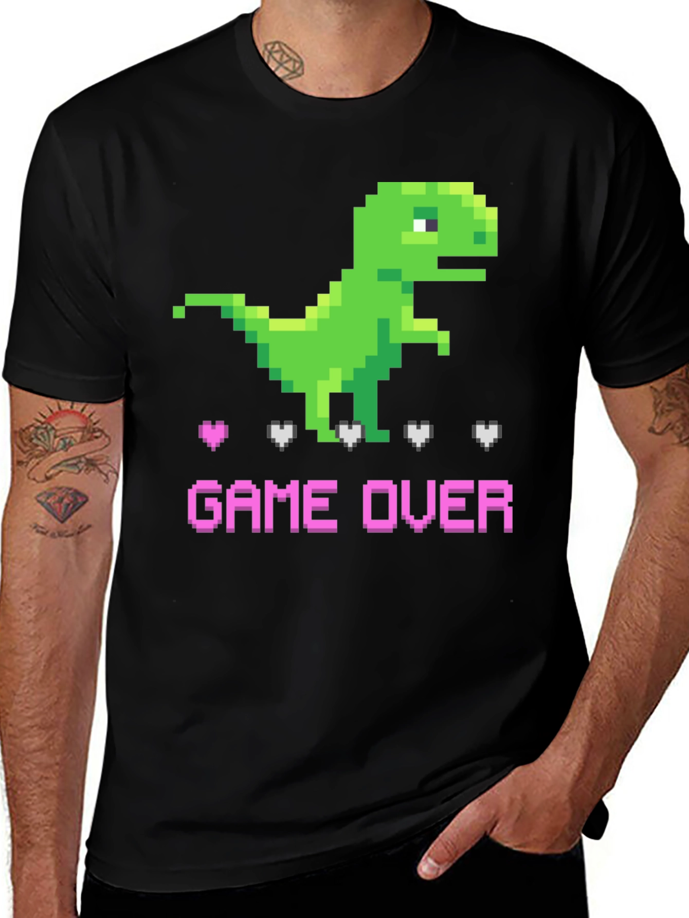 Pixel Dinosaur Game Over T-Shirt