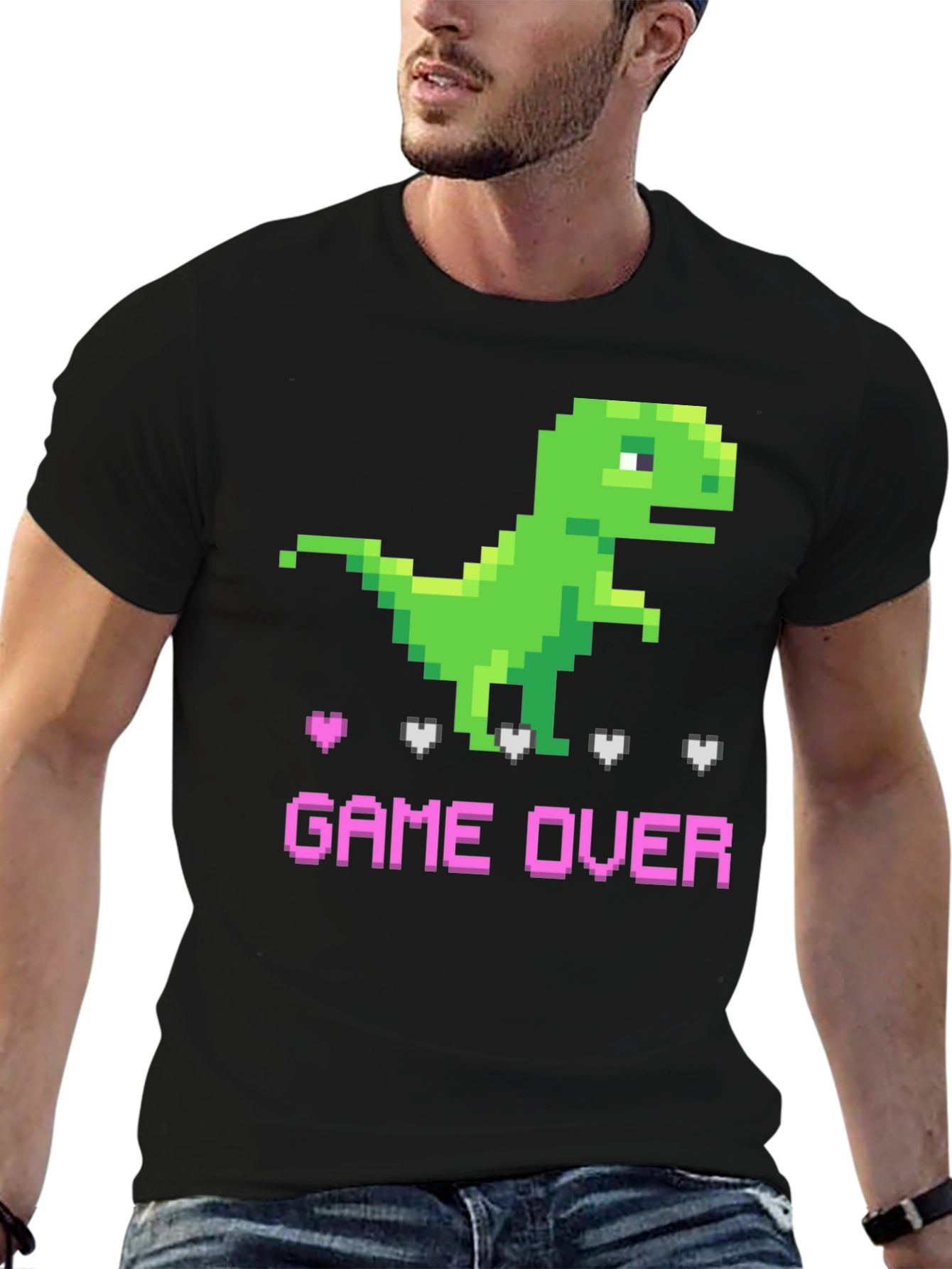 Pixel Dinosaur Game Over T-Shirt