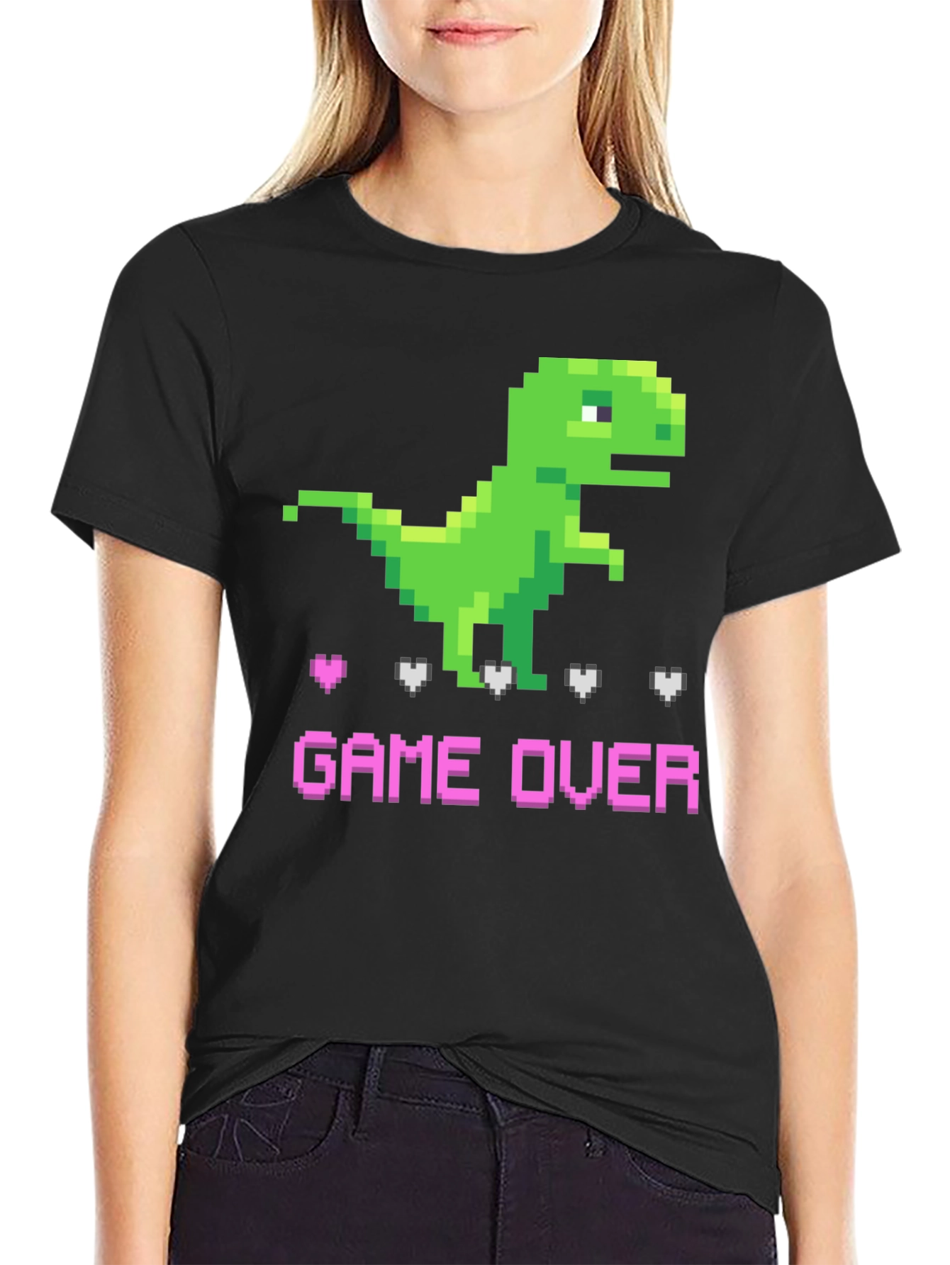 Pixel Dinosaur Game Over T-Shirt