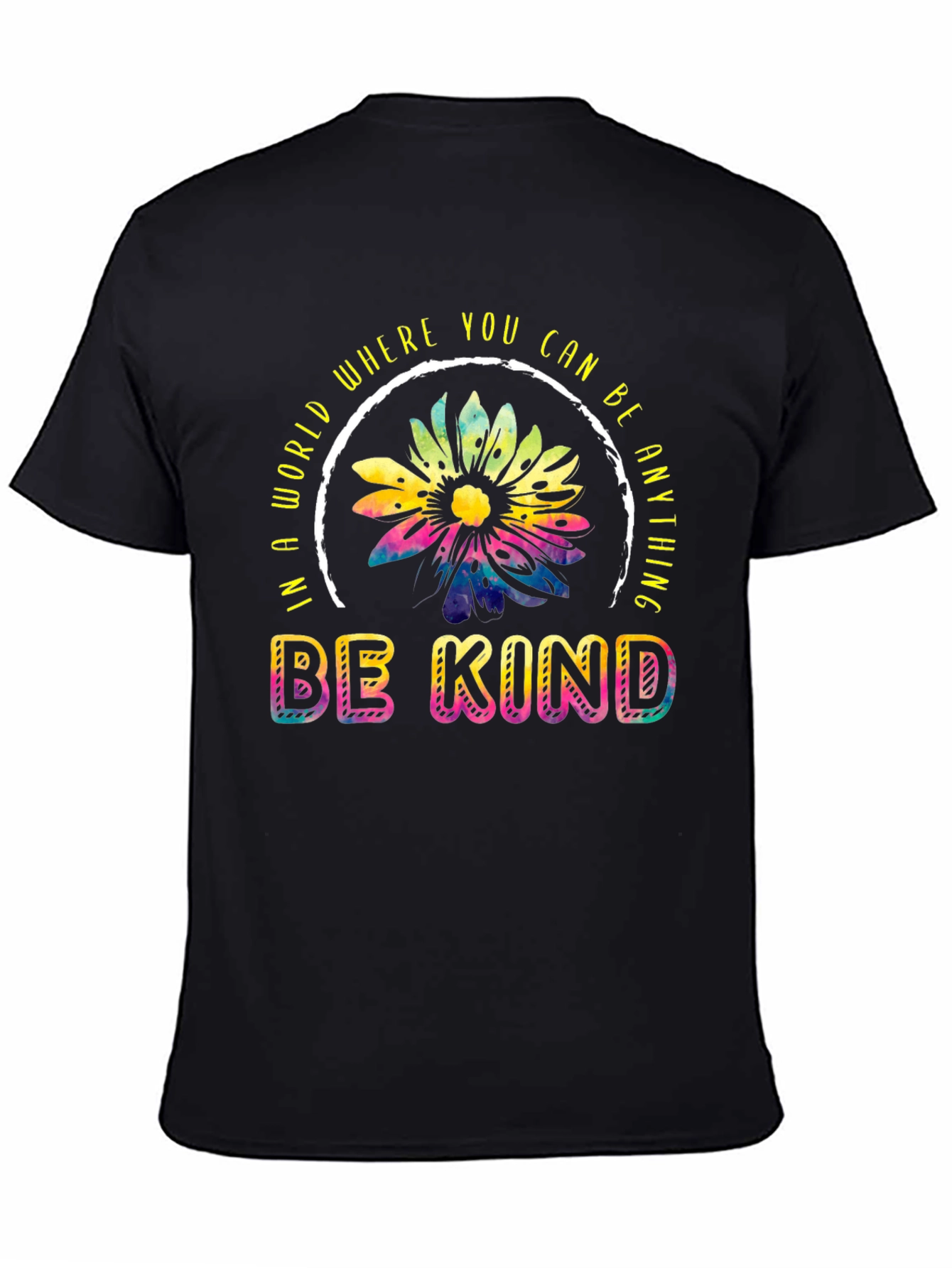 Be Kind T-Shirt - Rainbow Sunflower Design