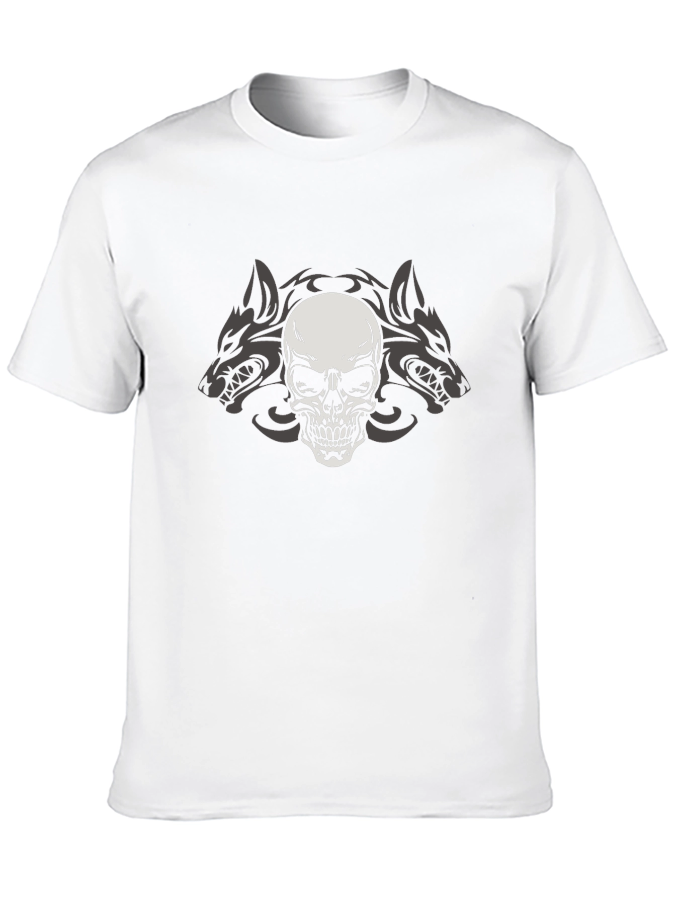 Skull Wolf Pack Graphic Tee - Mens Black T-Shirt