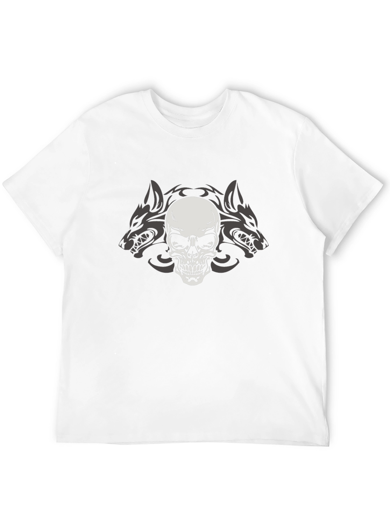 Skull Wolf Pack Graphic Tee - Mens Black T-Shirt