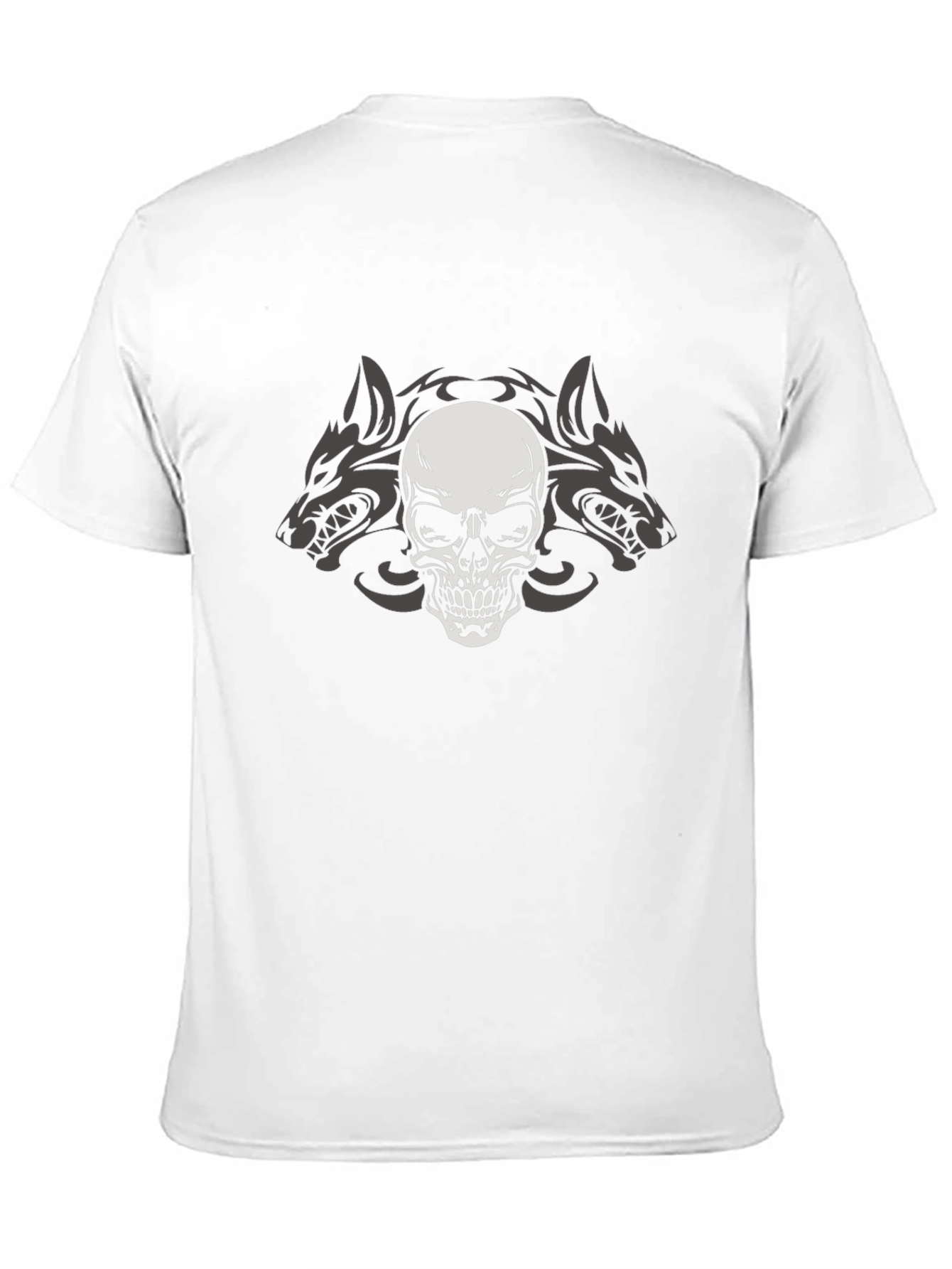 Skull Wolf Pack Graphic Tee - Mens Black T-Shirt