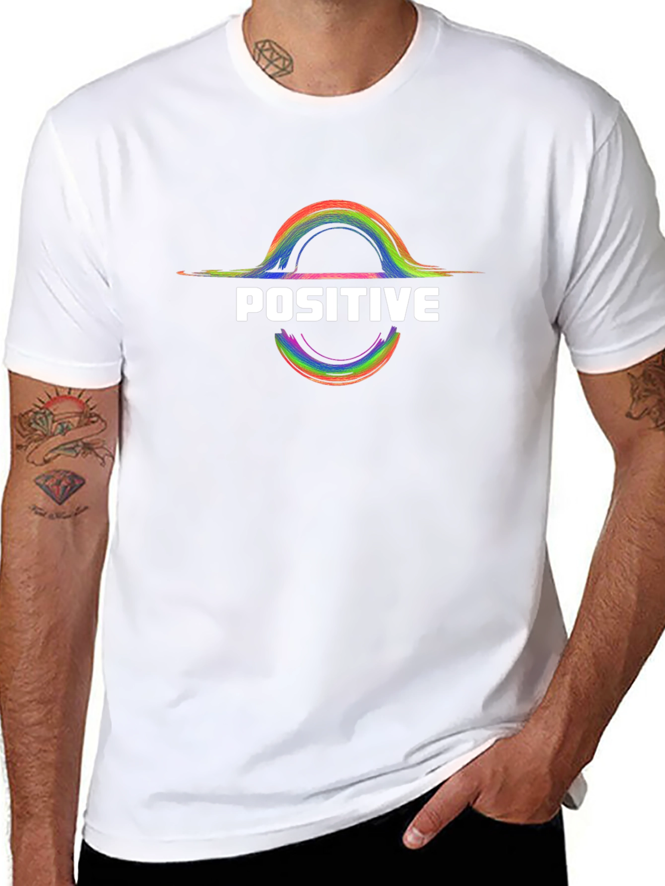 Positive Rainbow Graphic T-Shirt