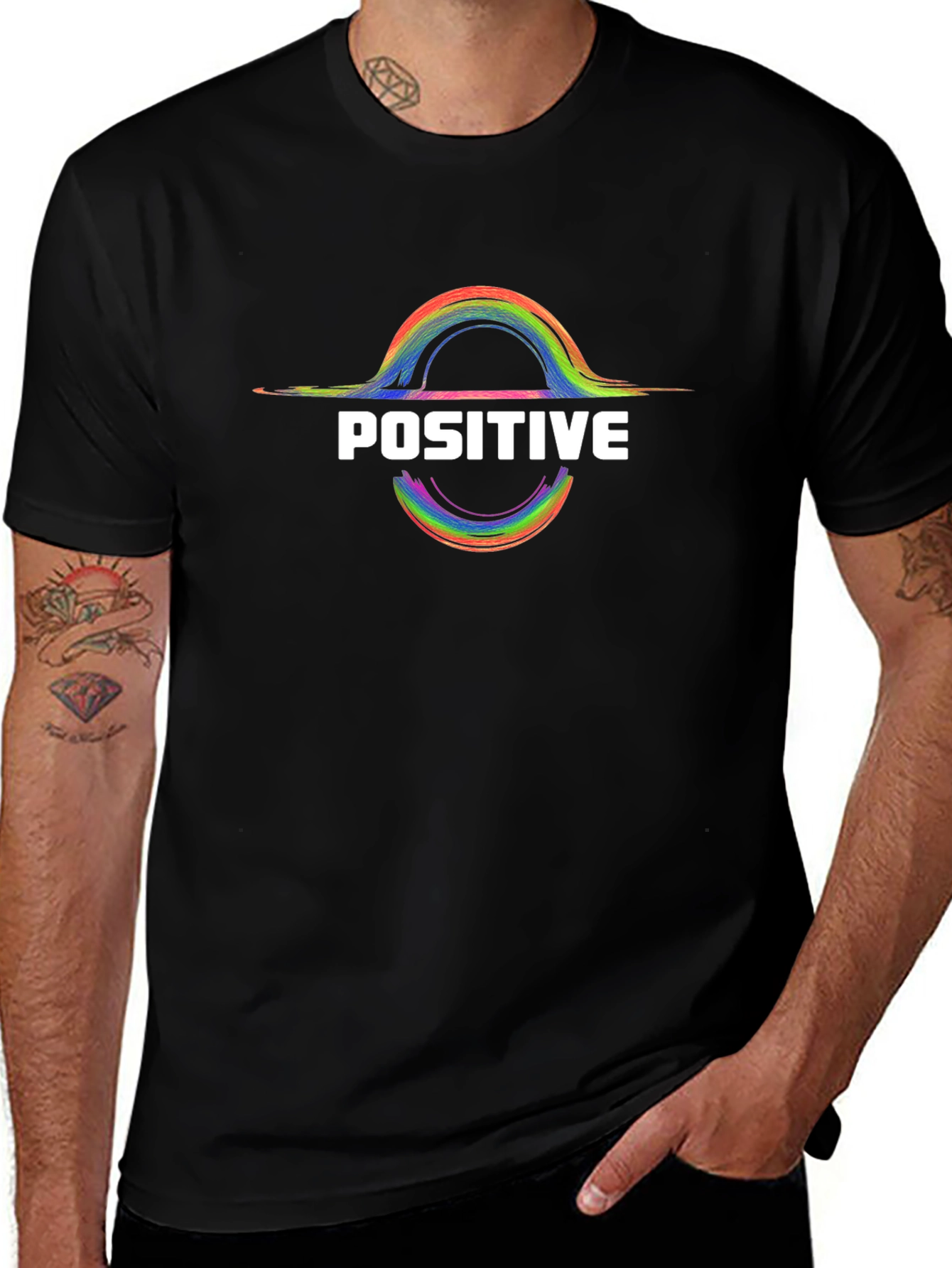 Positive Rainbow Graphic T-Shirt