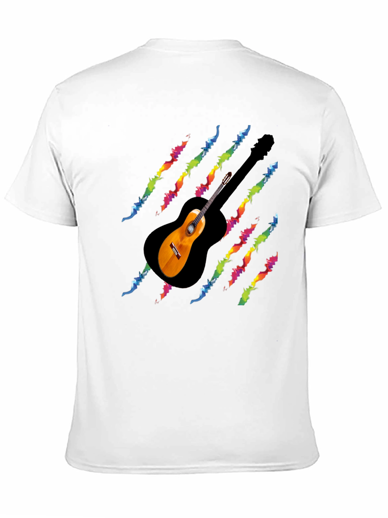 Guitar Rainbow Scratch T-Shirt - Black