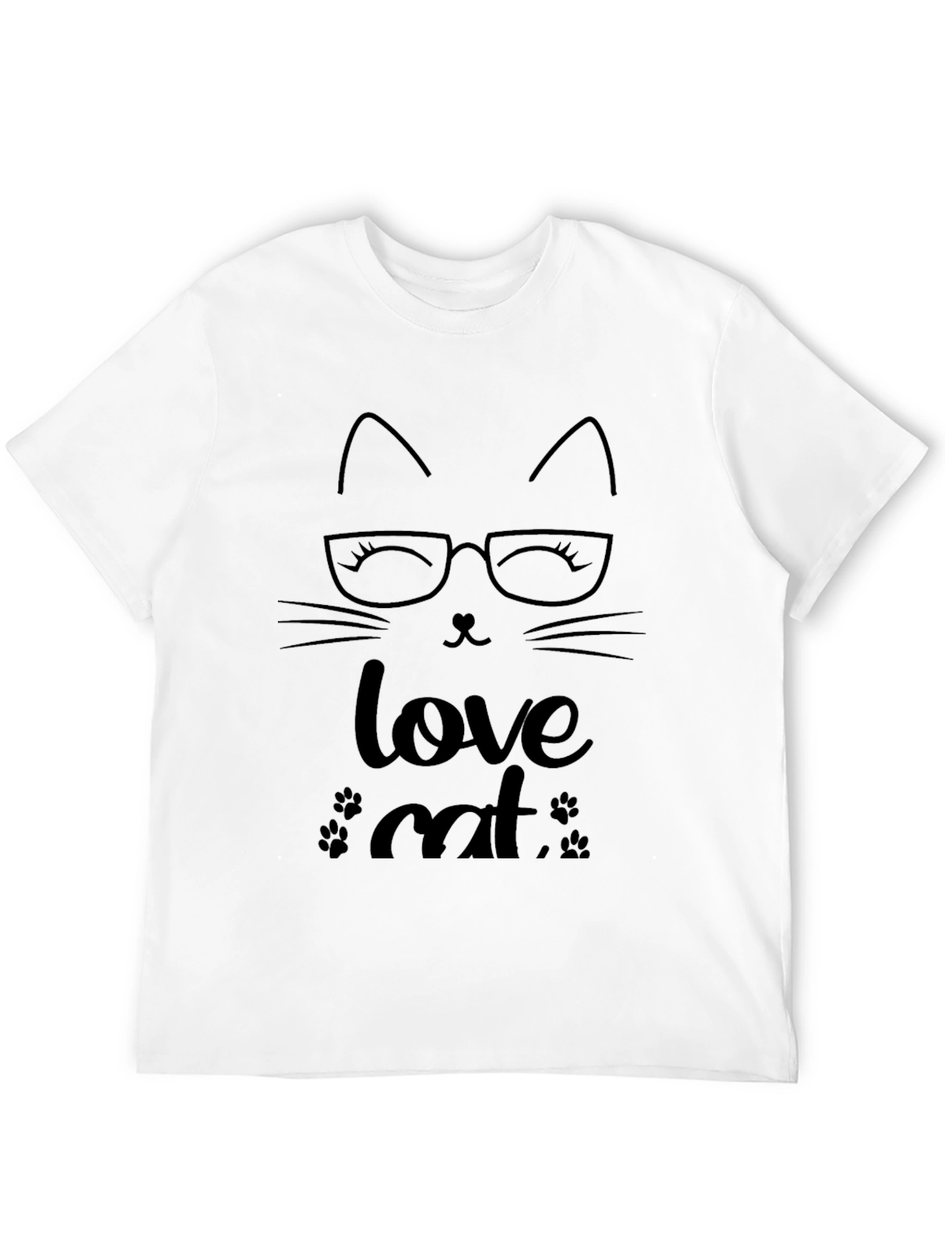 Love Cat Graphic Tee - Black