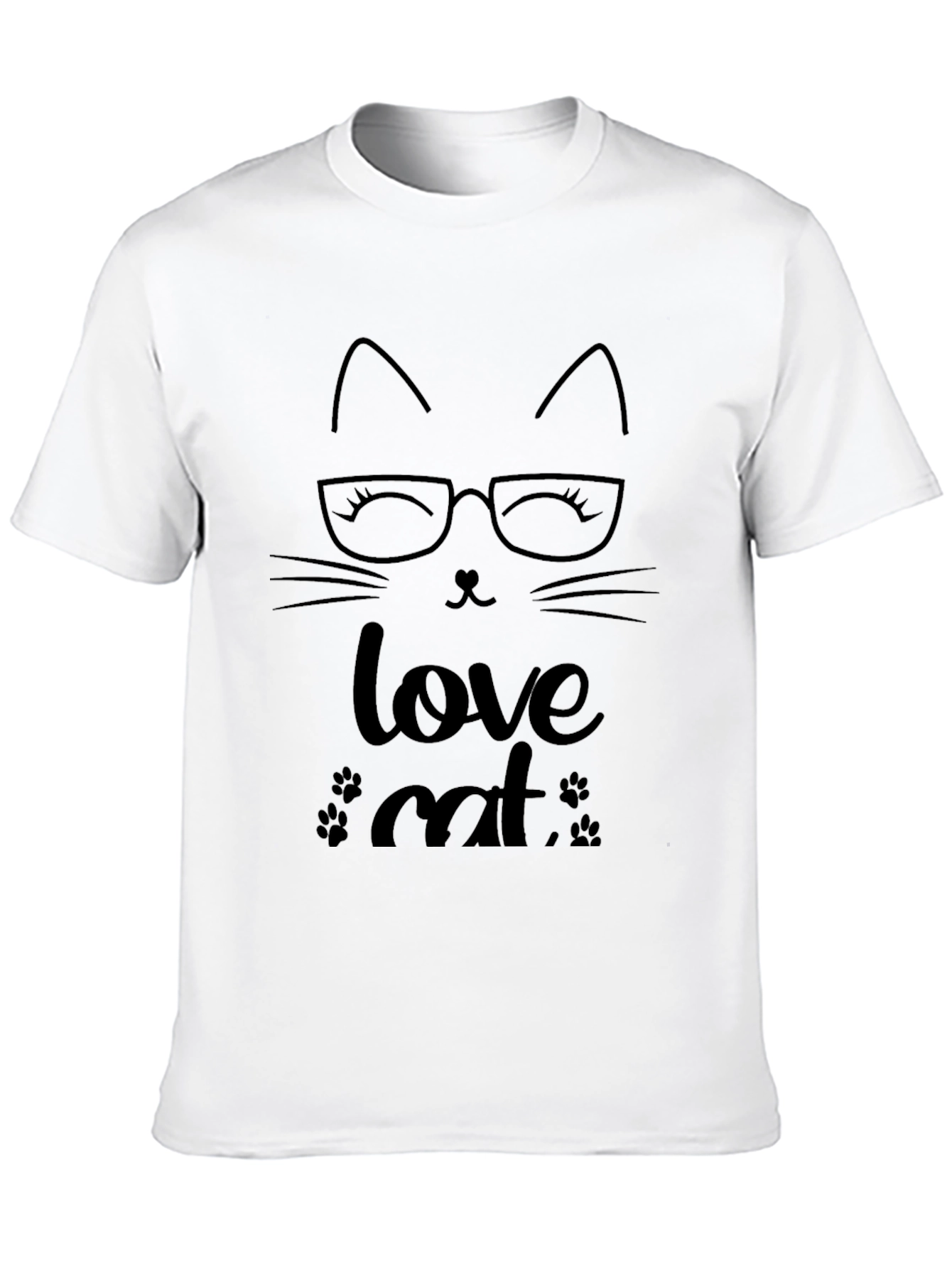 Love Cat Graphic Tee - Black