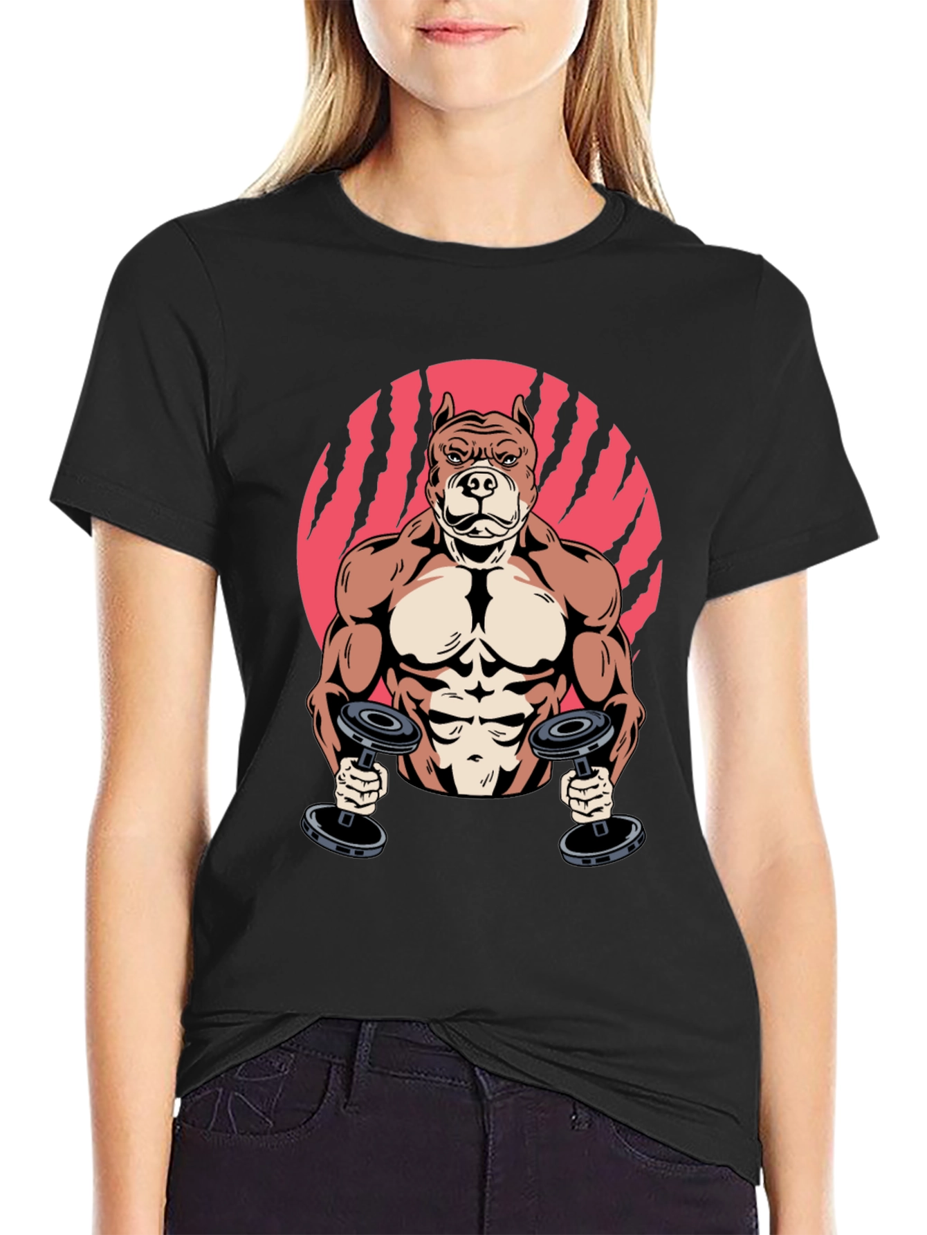Muscle Dog Gym T-Shirt – Funny Fitness Dog Graphic Tee