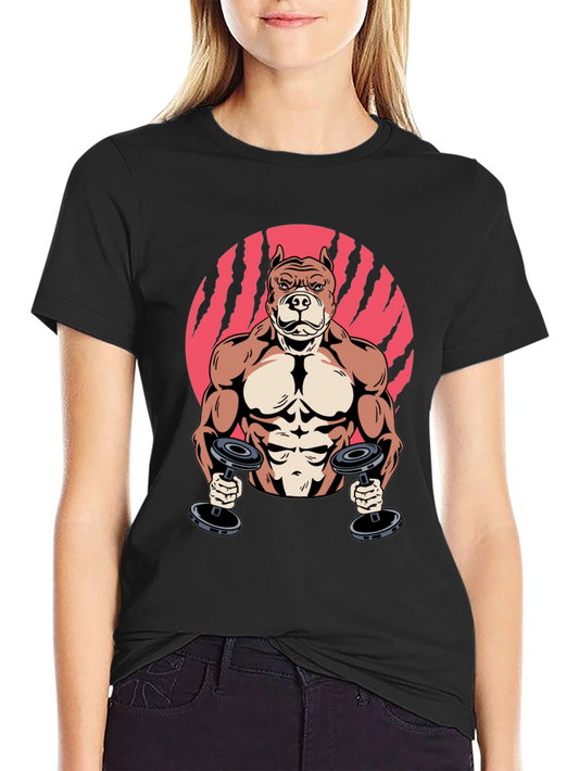 Muscle Dog Gym T-Shirt – Funny Fitness Dog Graphic Tee