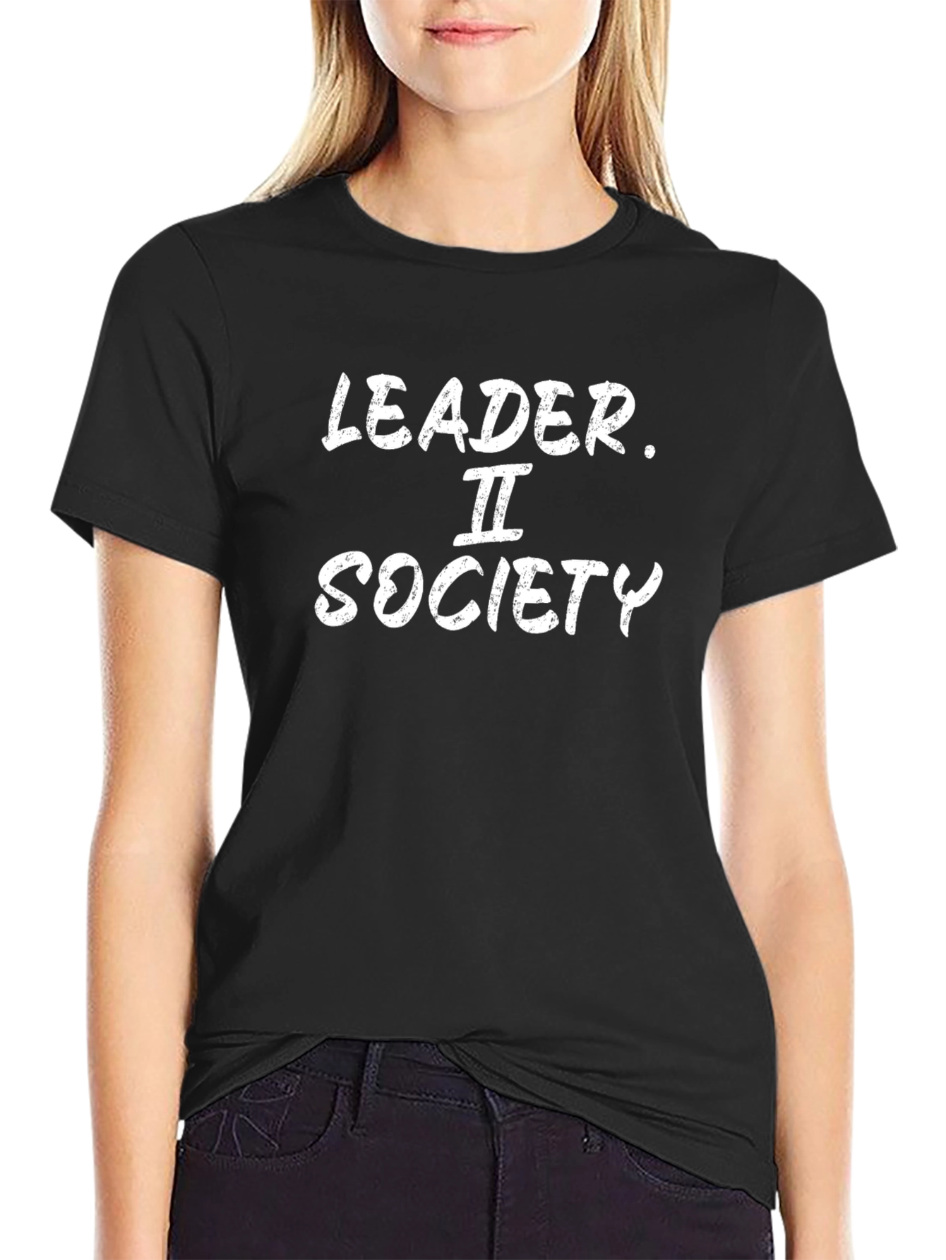 Leader II Society Graphic Tee - Black Cotton T-Shirt