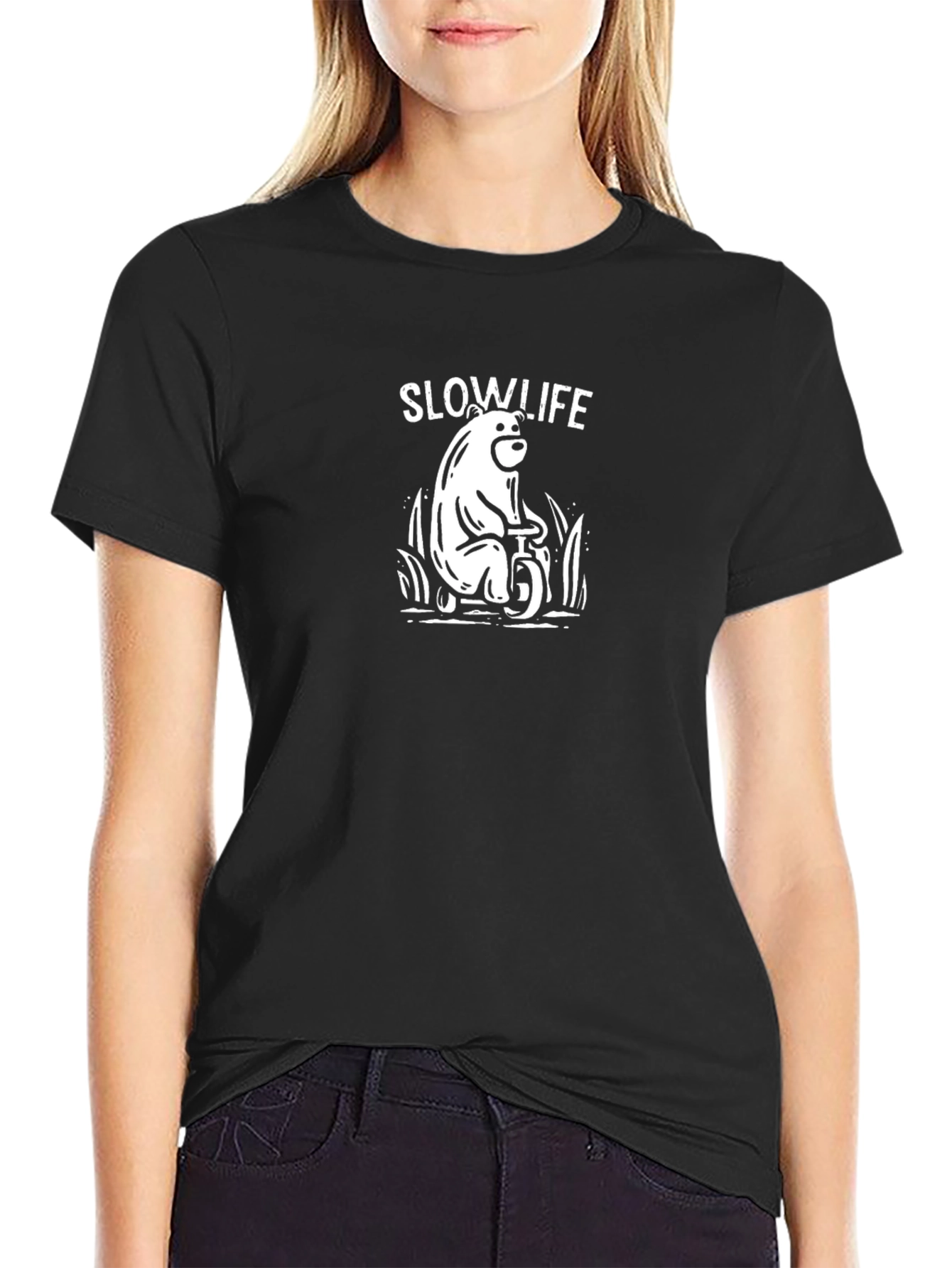 Slow Life Bear Graphic T-Shirt