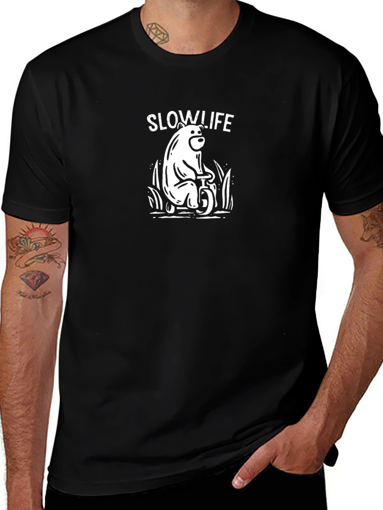 Slow Life Bear Graphic T-Shirt