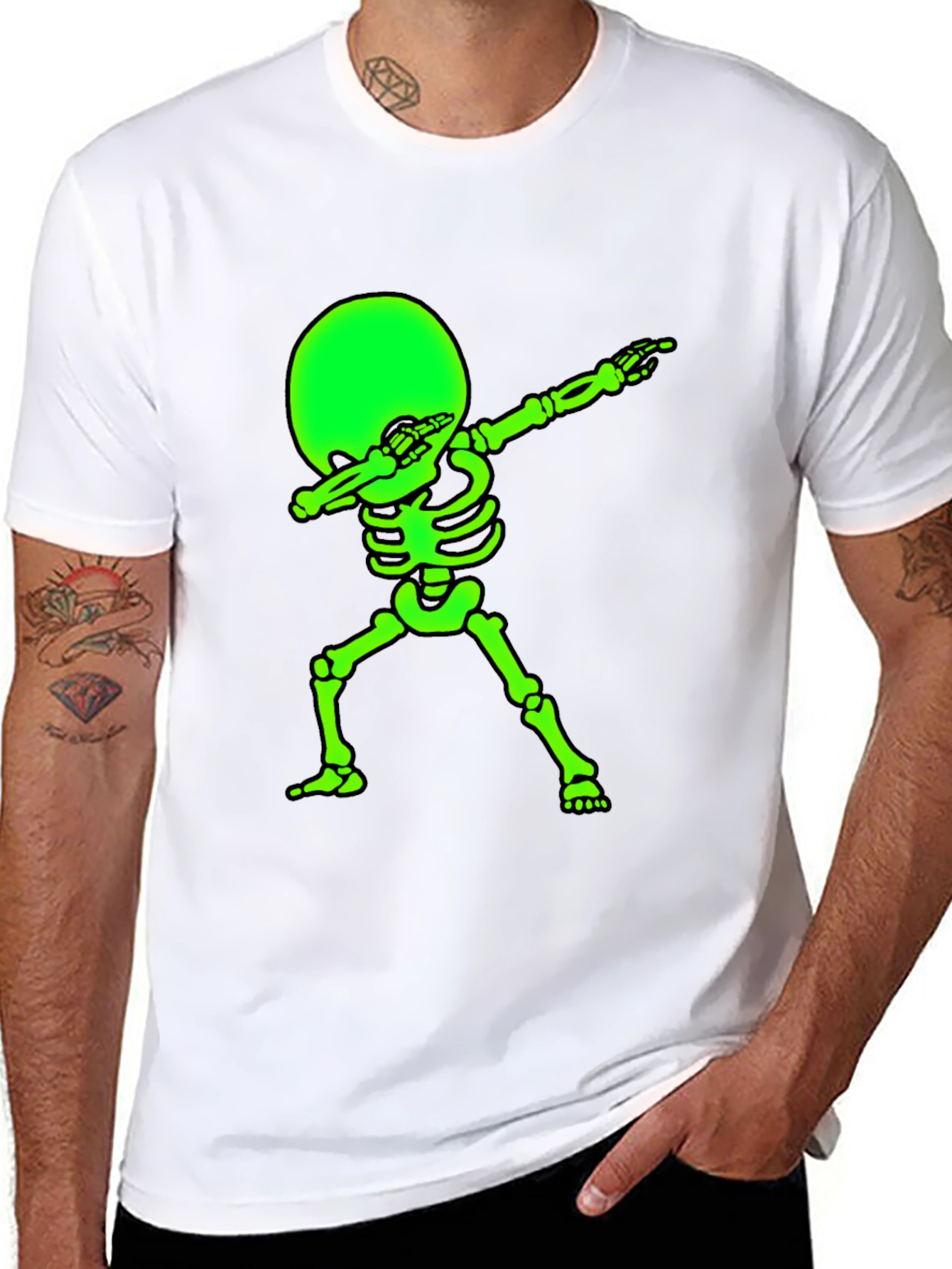 Glow Skeleton Dab T-Shirt - Black Tee