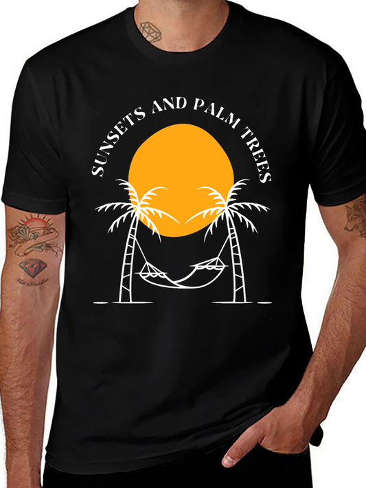Sunsets and Palm Trees Graphic Tee
