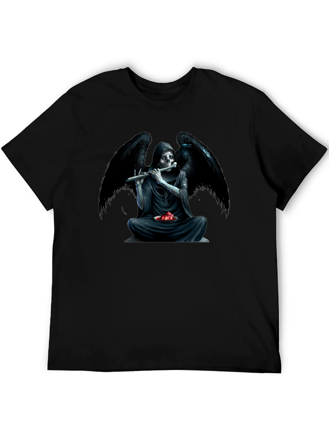Grim Reaper Flute Graphic T-Shirt