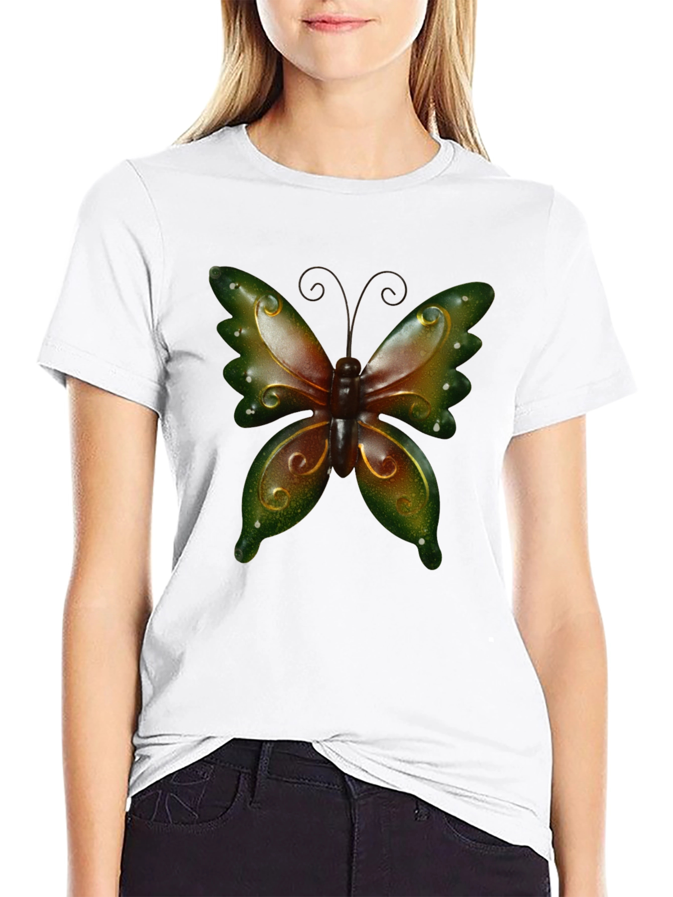 Butterfly Graphic Tee - Stylish Mens Black T-Shirt
