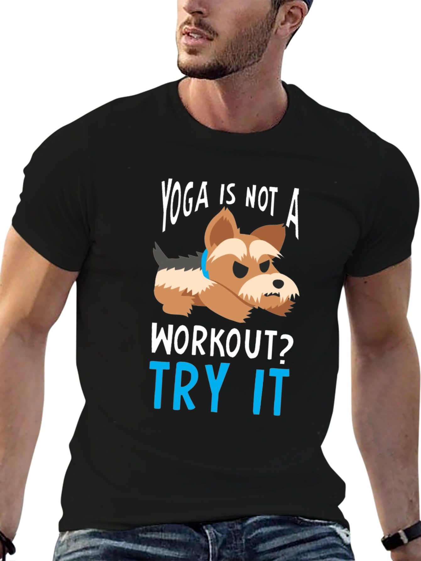 Yoga Is NOT a Workout T-Shirt – Funny Dog Yoga Graphic Tee