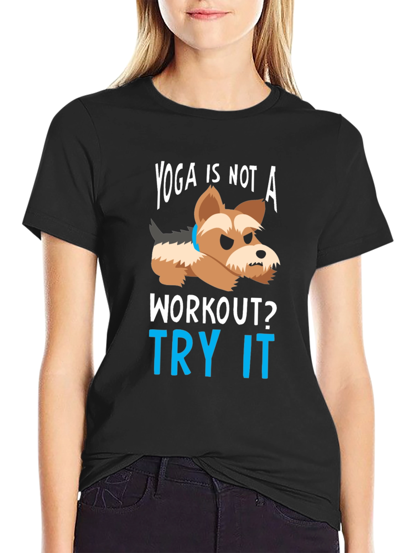 Yoga Is NOT a Workout T-Shirt – Funny Dog Yoga Graphic Tee