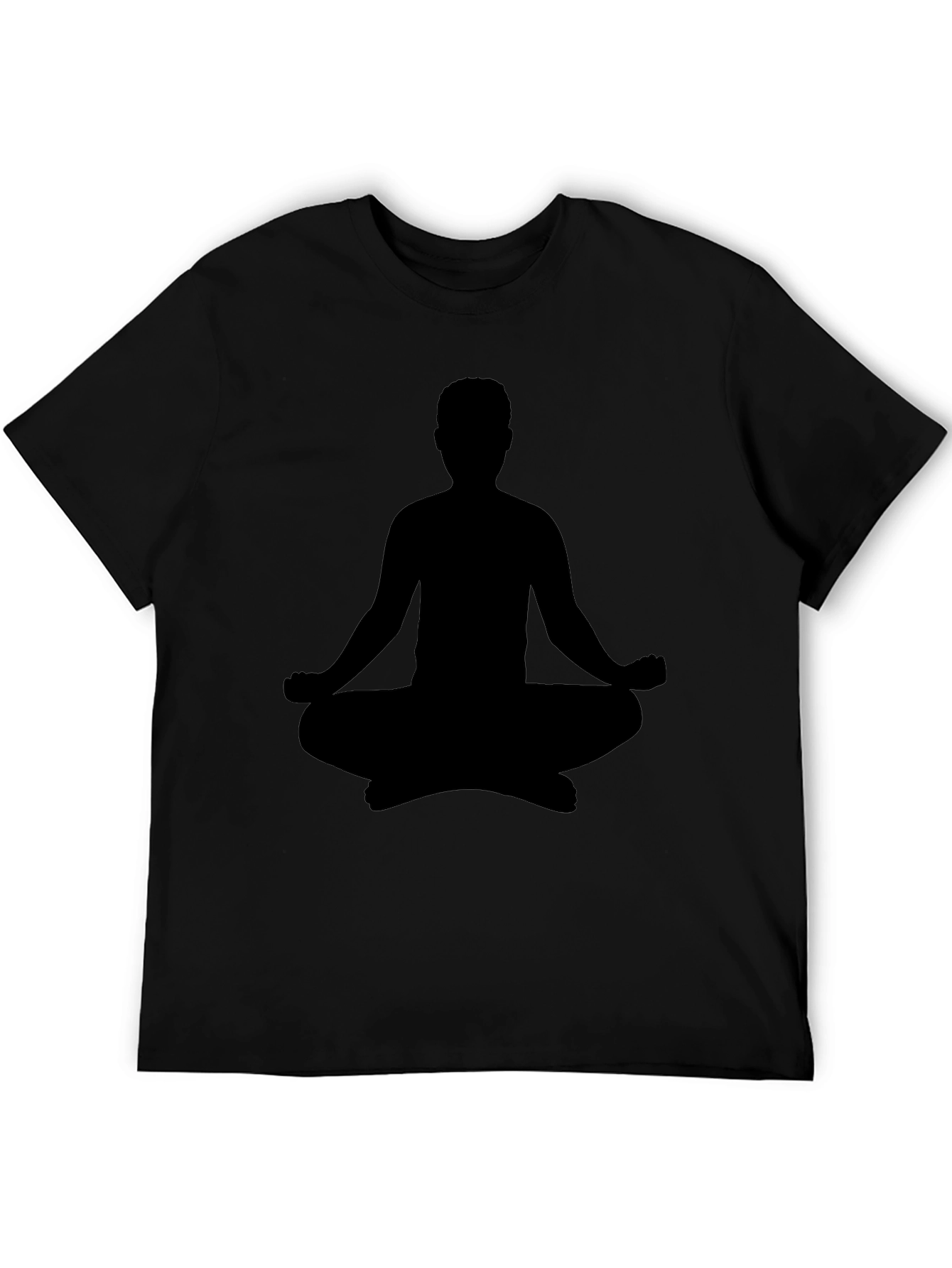 Mens Black Yoga Silhouette T-Shirt