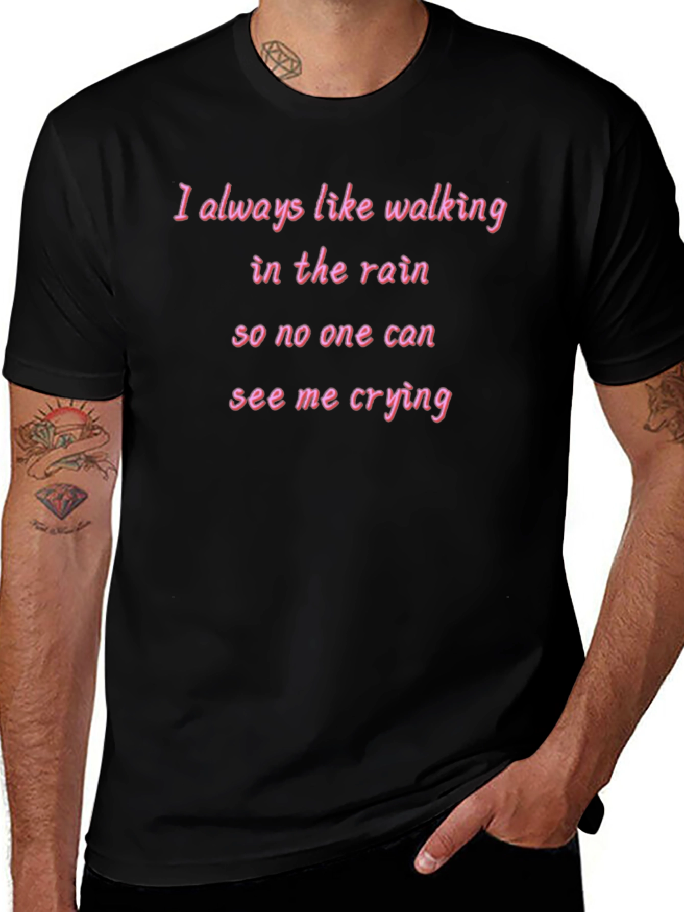 Rainy Day Crying T-Shirt - Walk in Peace