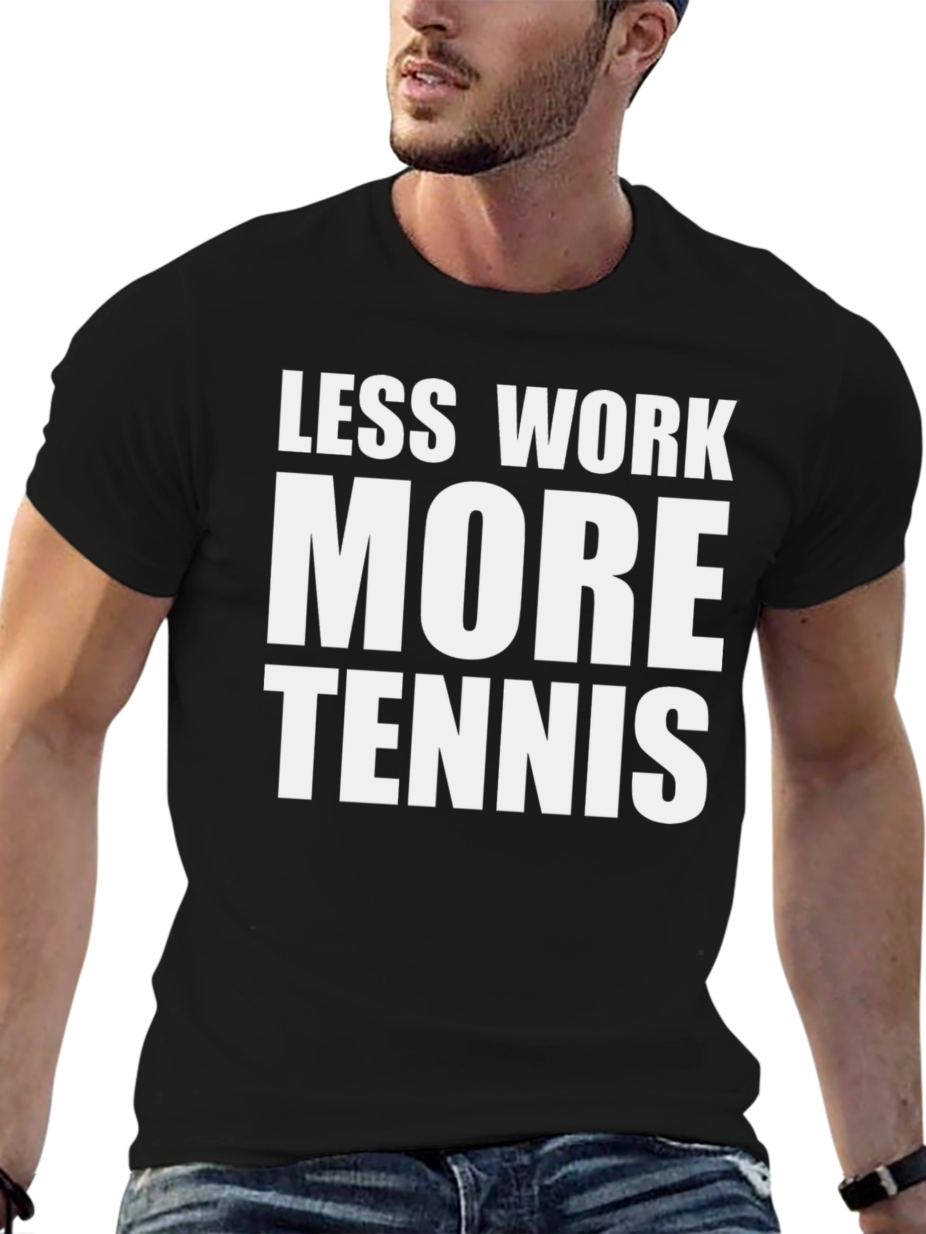 Less Work More Tennis Graphic Tee