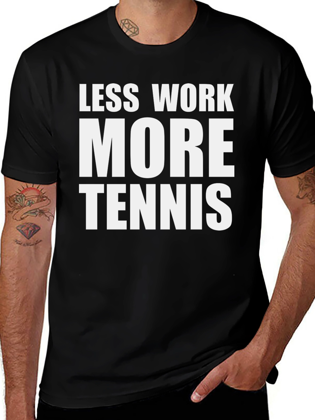 Less Work More Tennis Graphic Tee
