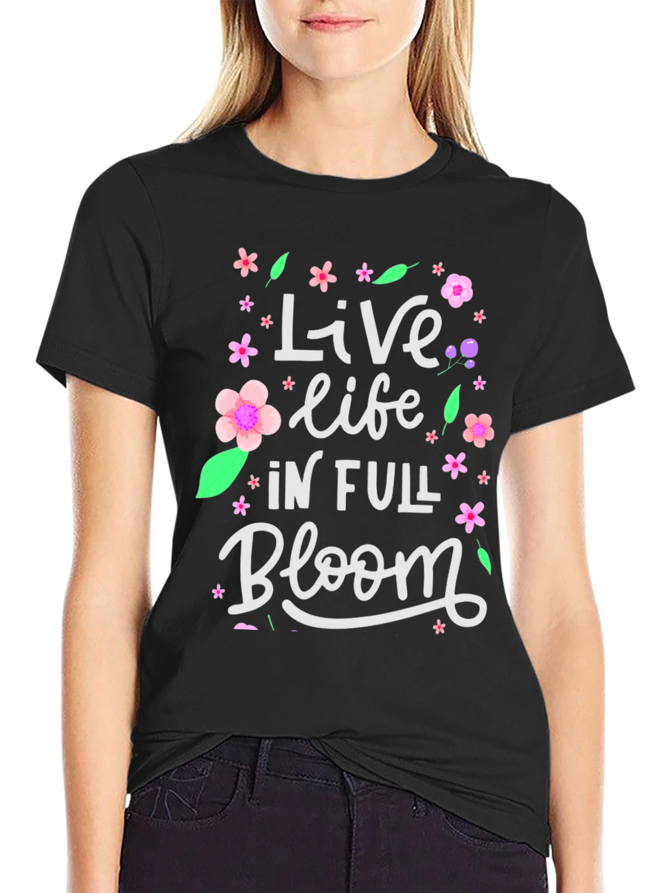 Live Life in Full Bloom Graphic T-Shirt