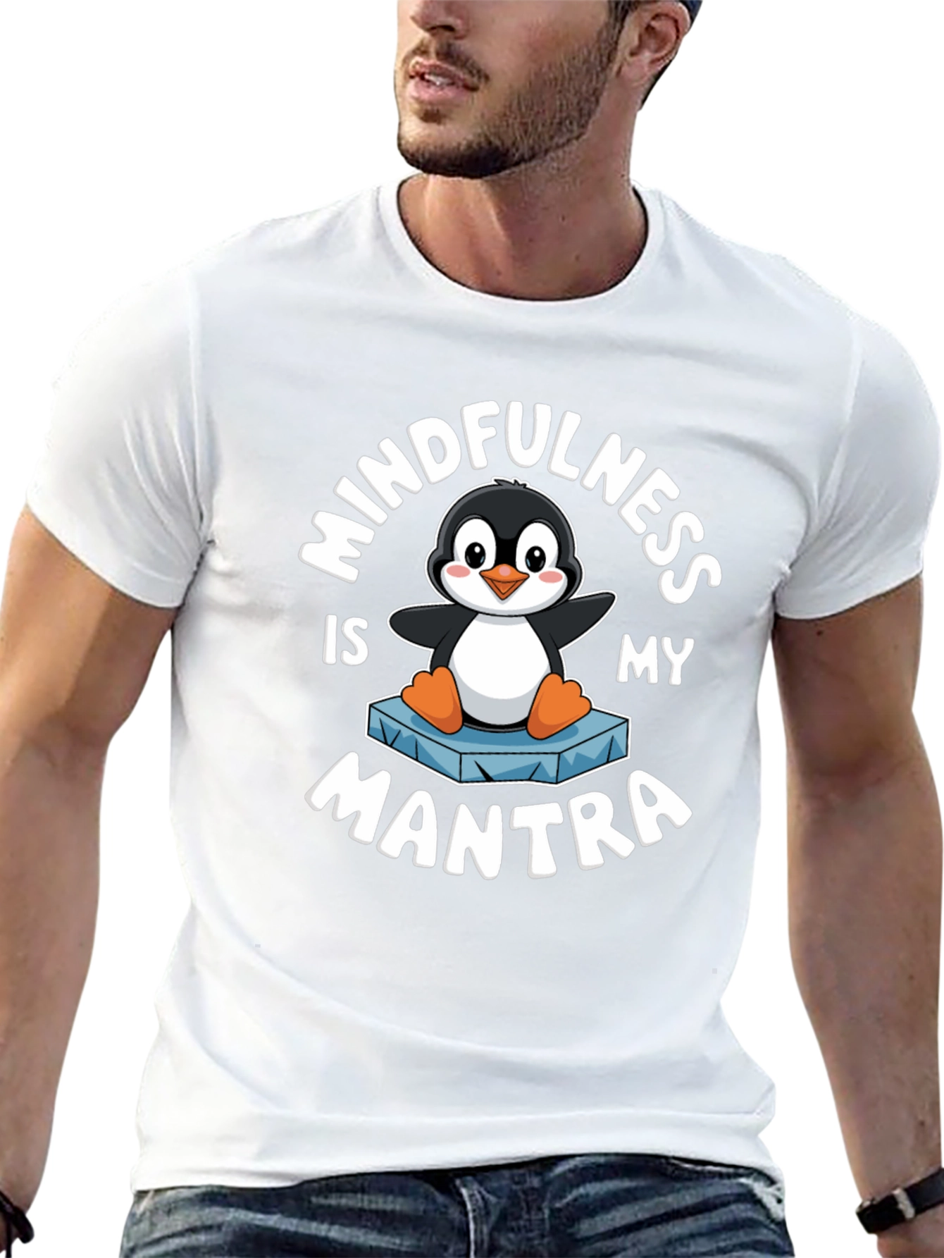 Mindfulness is My Mantra Penguin Graphic T-Shirt