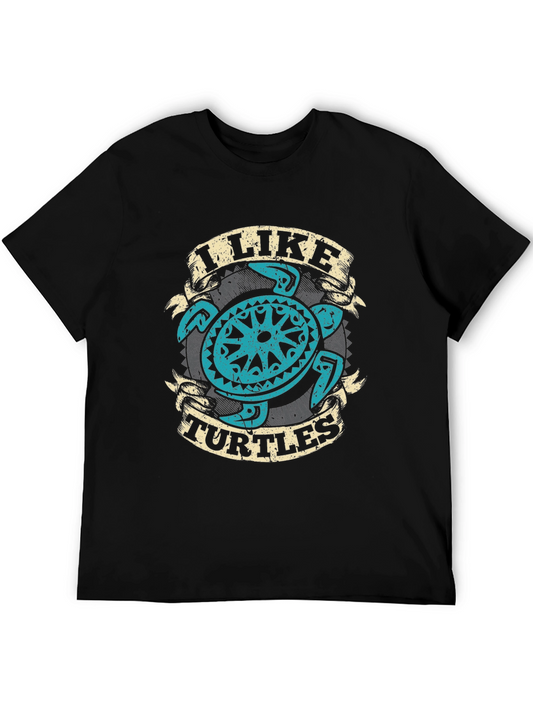 I Like Turtles Graphic Tee - Cool Turtle Design