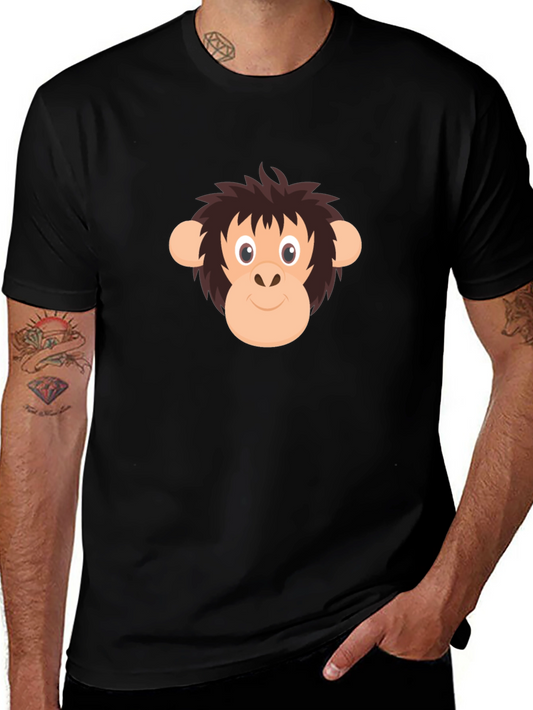 Funny Monkey Graphic Tee - Black Cotton T-Shirt