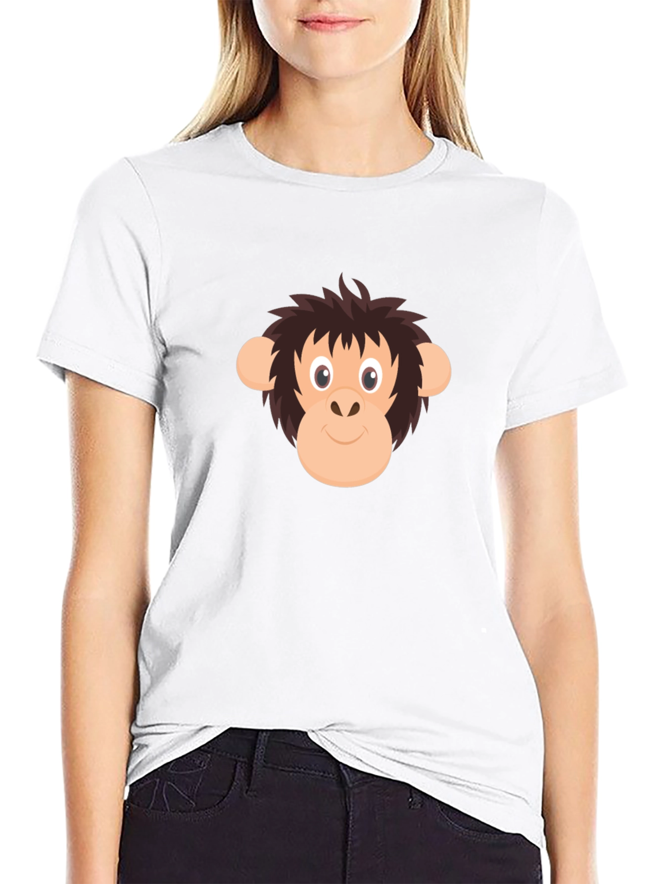 Funny Monkey Graphic Tee - Black Cotton T-Shirt