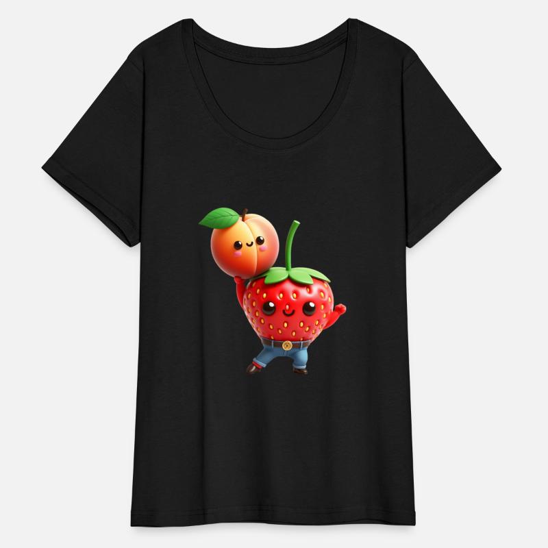 Dancing strawberry with peach