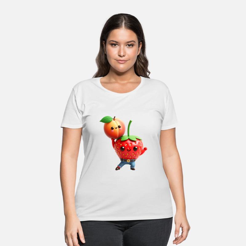 Dancing strawberry with peach