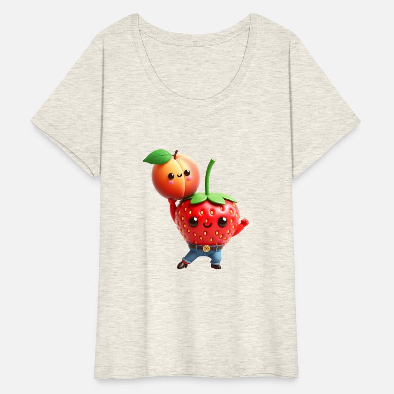 Dancing strawberry with peach
