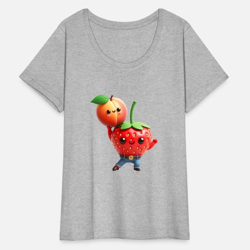 Dancing strawberry with peach