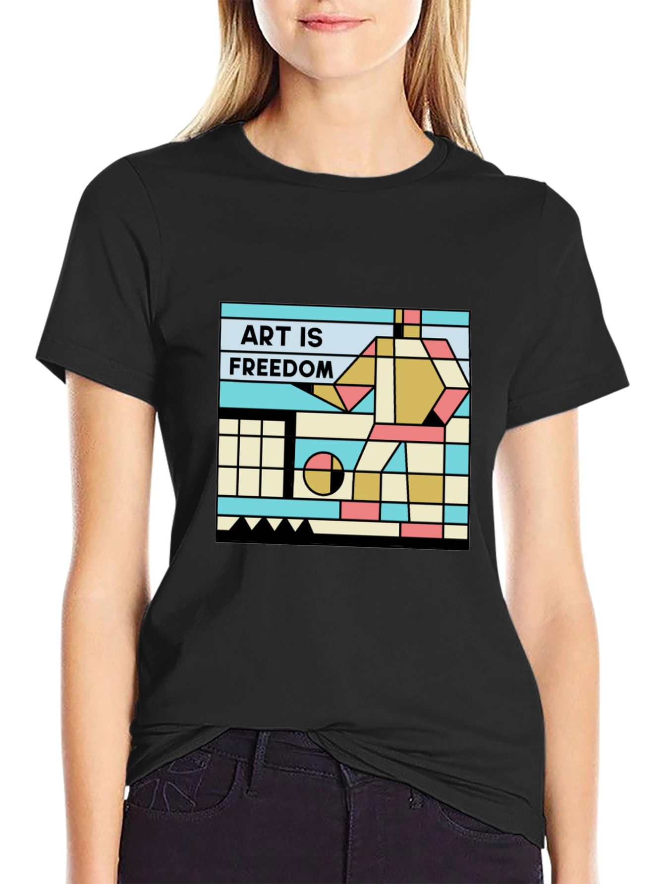 Art is Freedom T-Shirt - Geometric Design