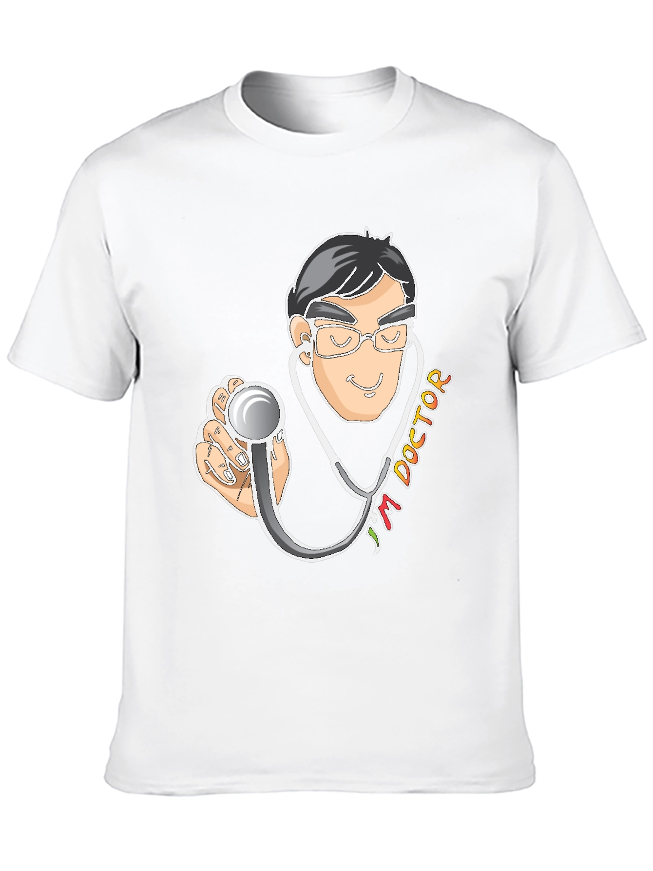 Doctor Cartoon Graphic Black T-Shirt