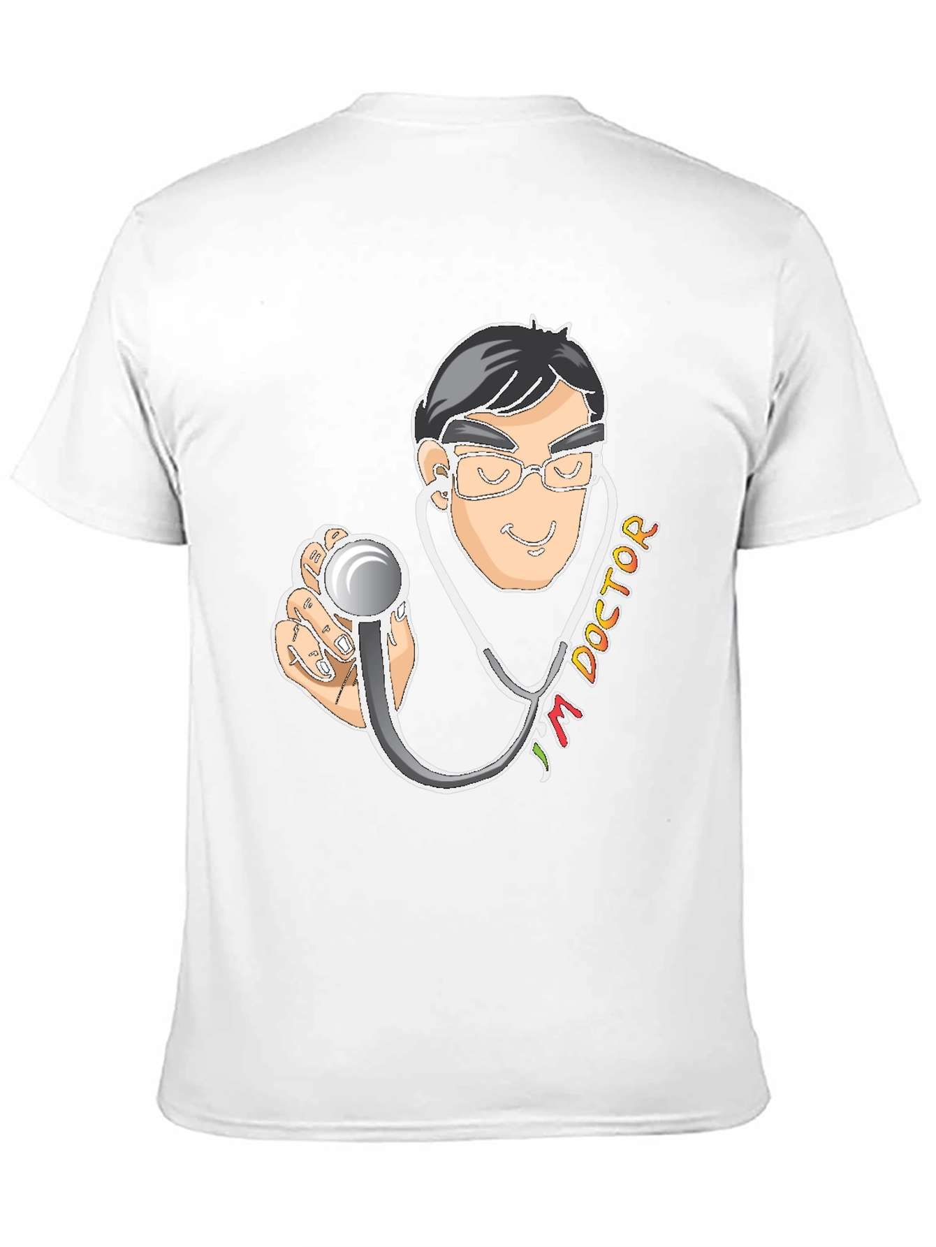 Doctor Cartoon Graphic Black T-Shirt