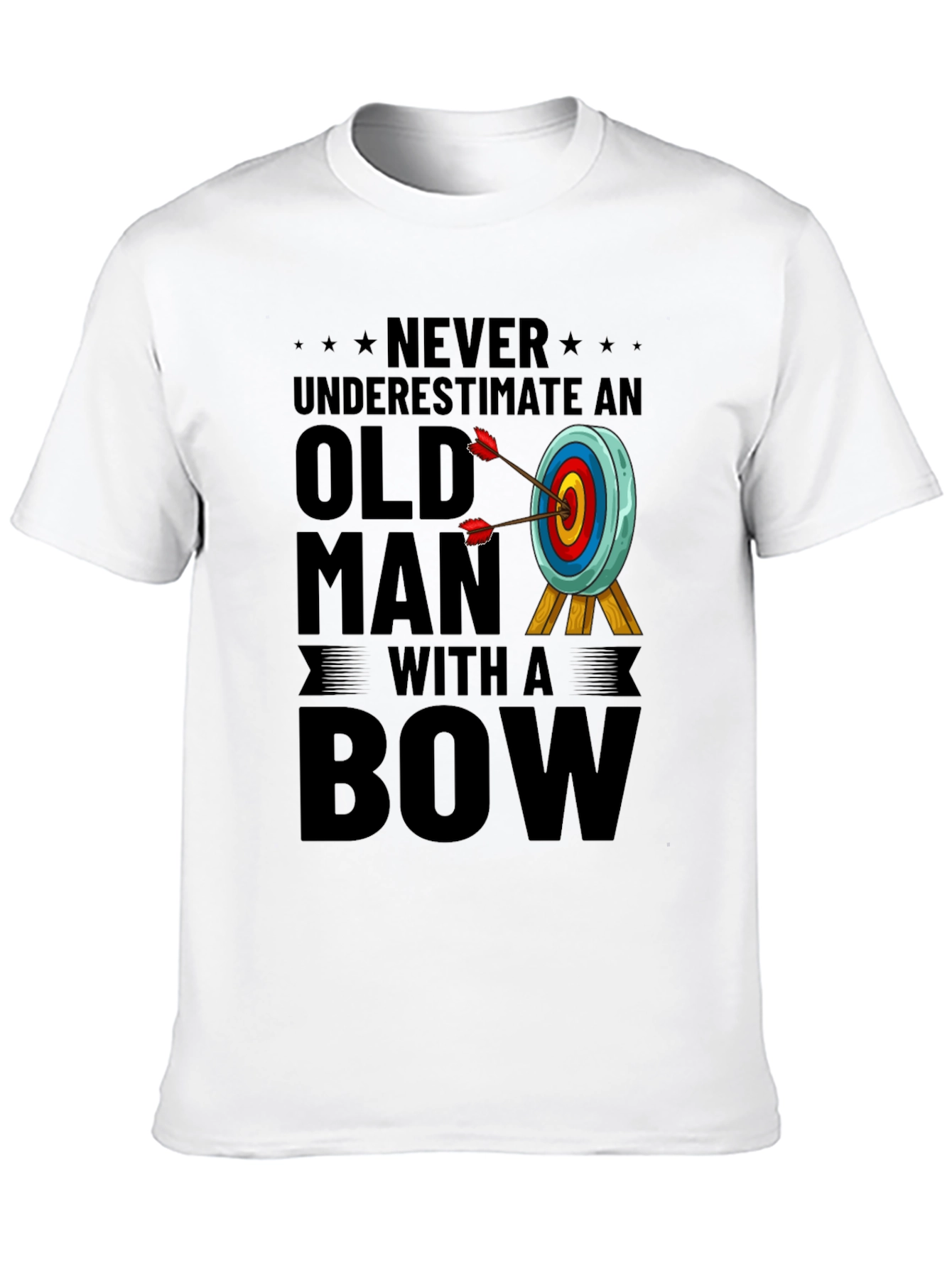 Never Underestimate Old Man with a Bow T-Shirt