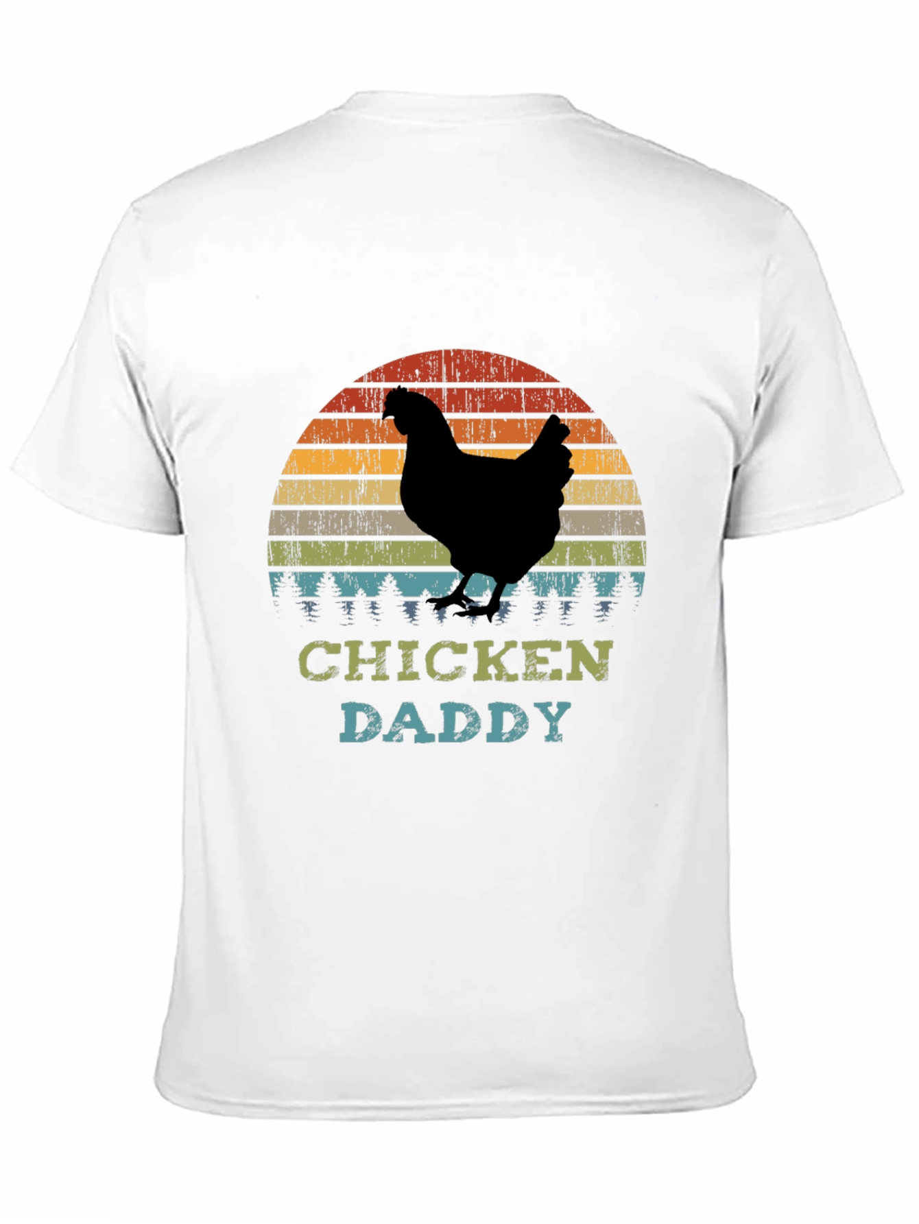 Chicken Daddy T-Shirt - Retro Sunset Farm Dad Tee